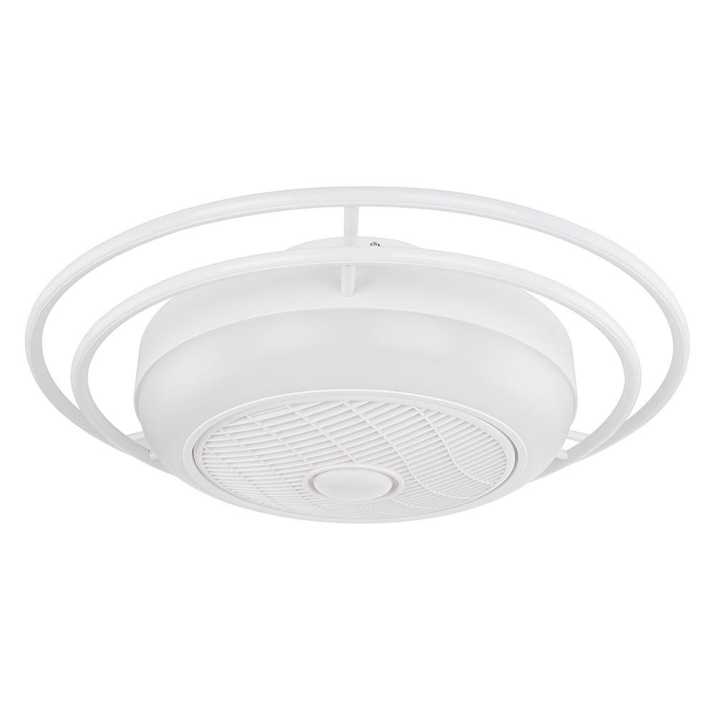 LED DECKENLEUCHTE Romario Weiß mit Ventilator - Weiß, Metall (73/73/23cm) - Globo Lighting
