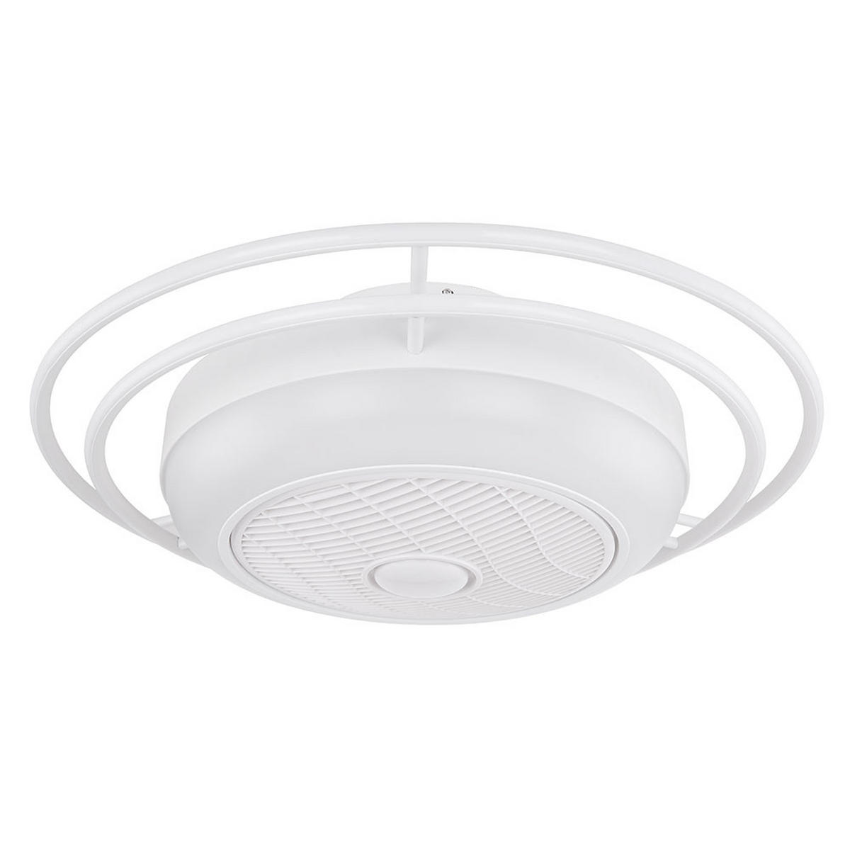 LED DECKENLEUCHTE Romario Weiß mit Ventilator - Weiß, Metall (73/73/23cm) - Globo Lighting
