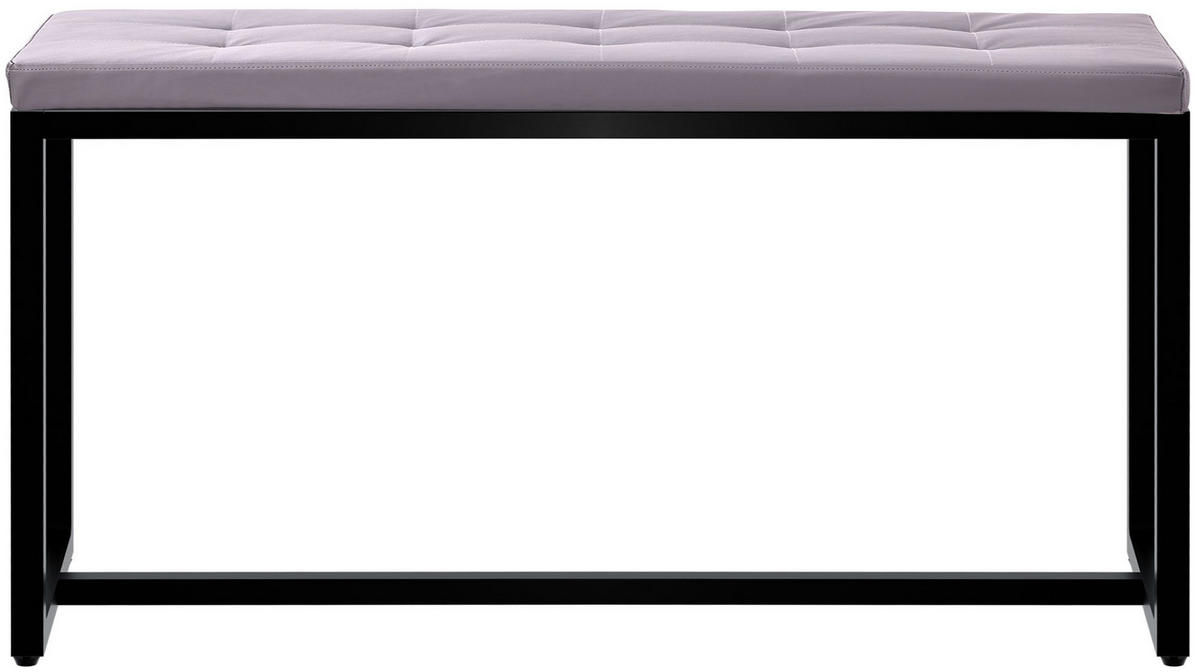 SITZBANK 100/40 cm Kunstleder grau - Schwarz/Grau, Textil/Metall (100/48/40cm) - CLP