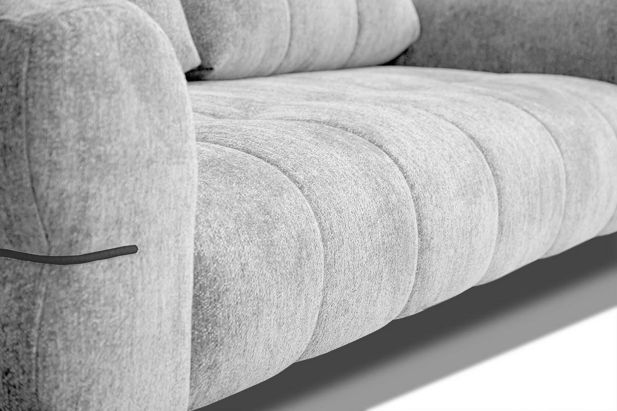 SOFA SALVINI 2,5-Sitzer, hellgrau - Hellgrau/Schwarz, Holzwerkstoff/Textil (176/88/99cm) - Courtois Laville