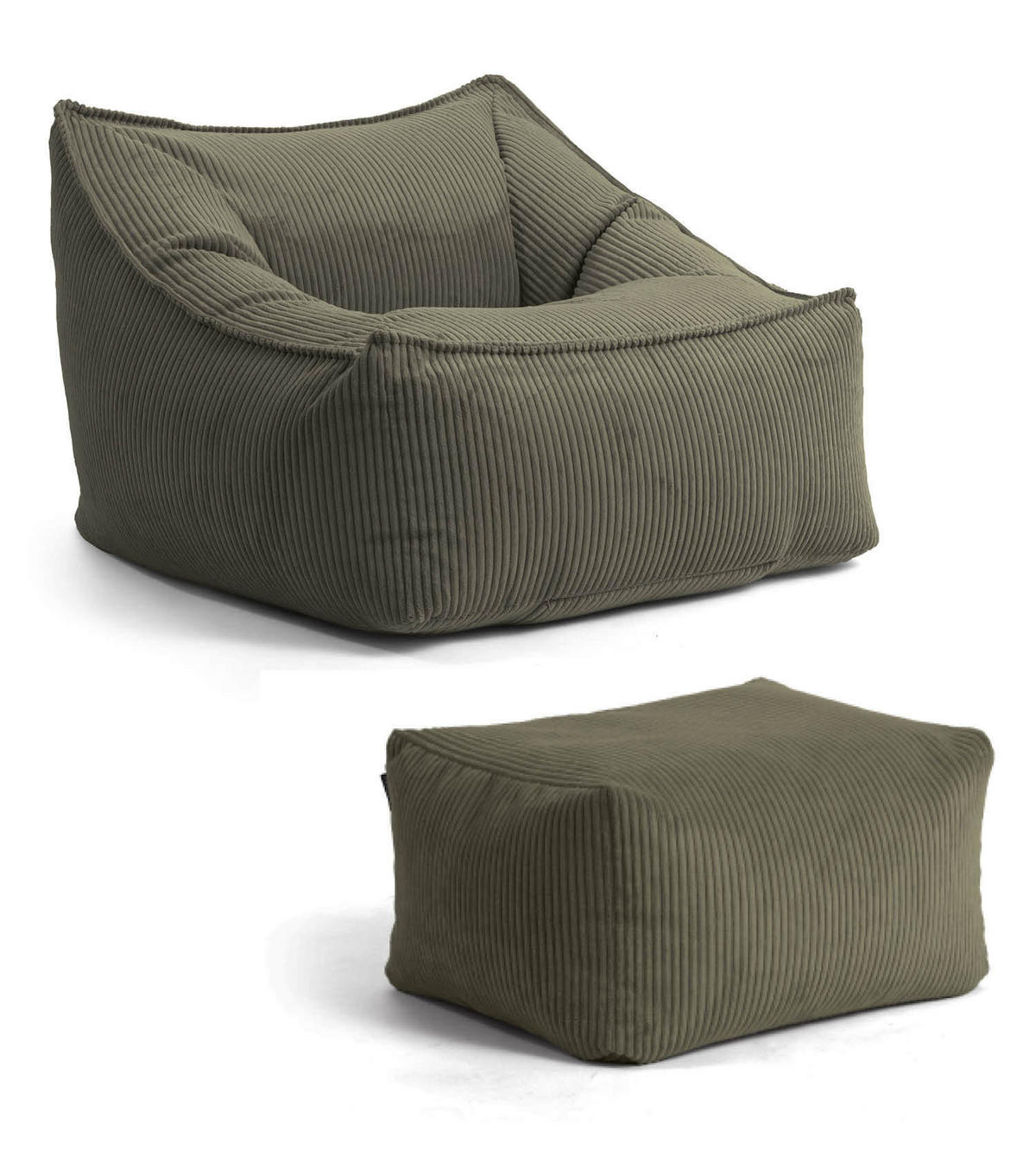 SITZSACK mit Hocker Der Lümmel - Grün, Textil (73/60/138cm) - Mokebo