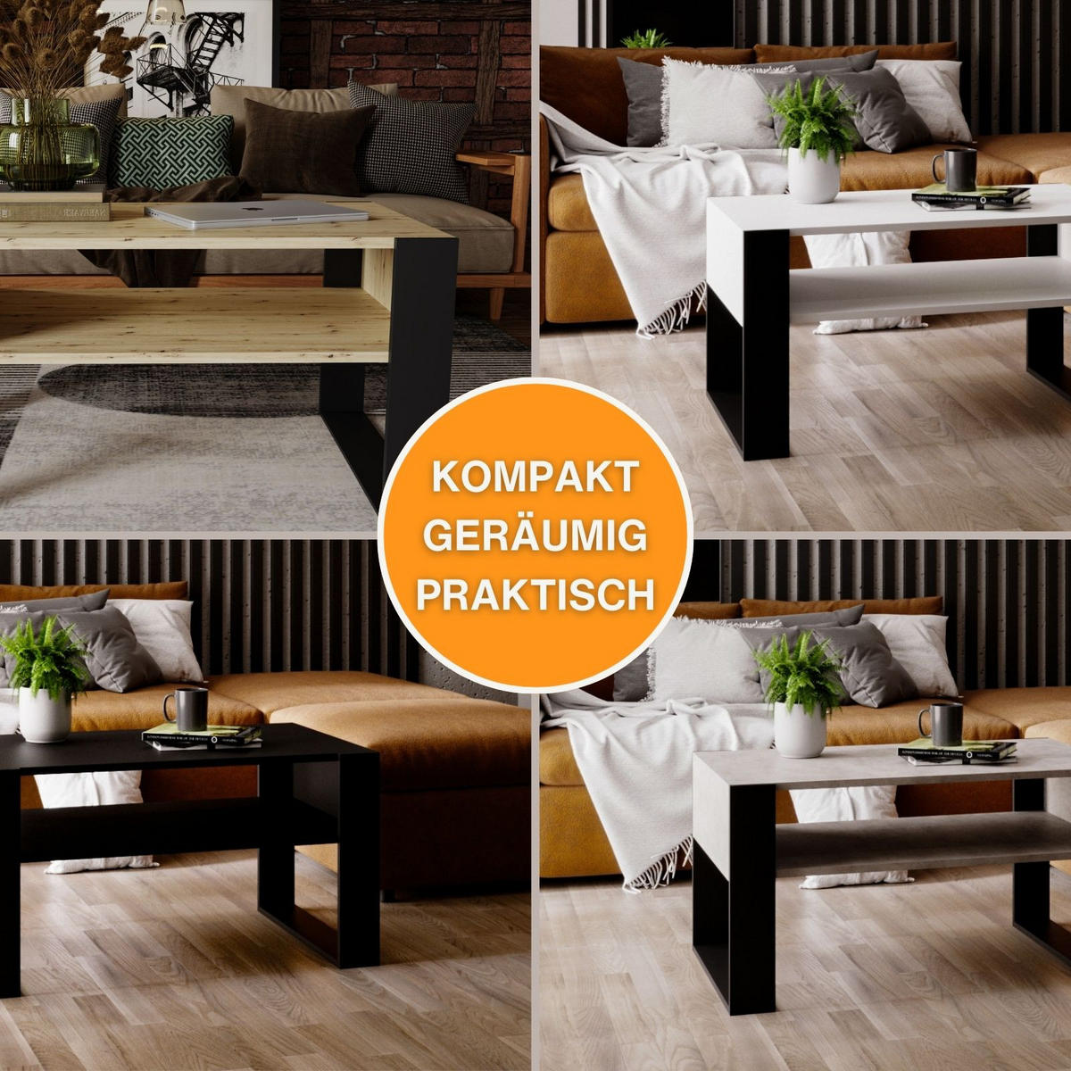 COUCHTISCH Karo92 92/45/53,6 - Eiche Artisan, Holzwerkstoff (54/92/45cm) - RAUMHIRSCH FURNITURE