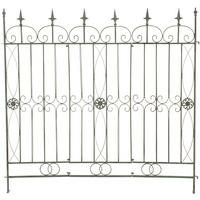 GARTENZAUN Metall antik-grün - Grün, Metall (124/116cm) - CLP