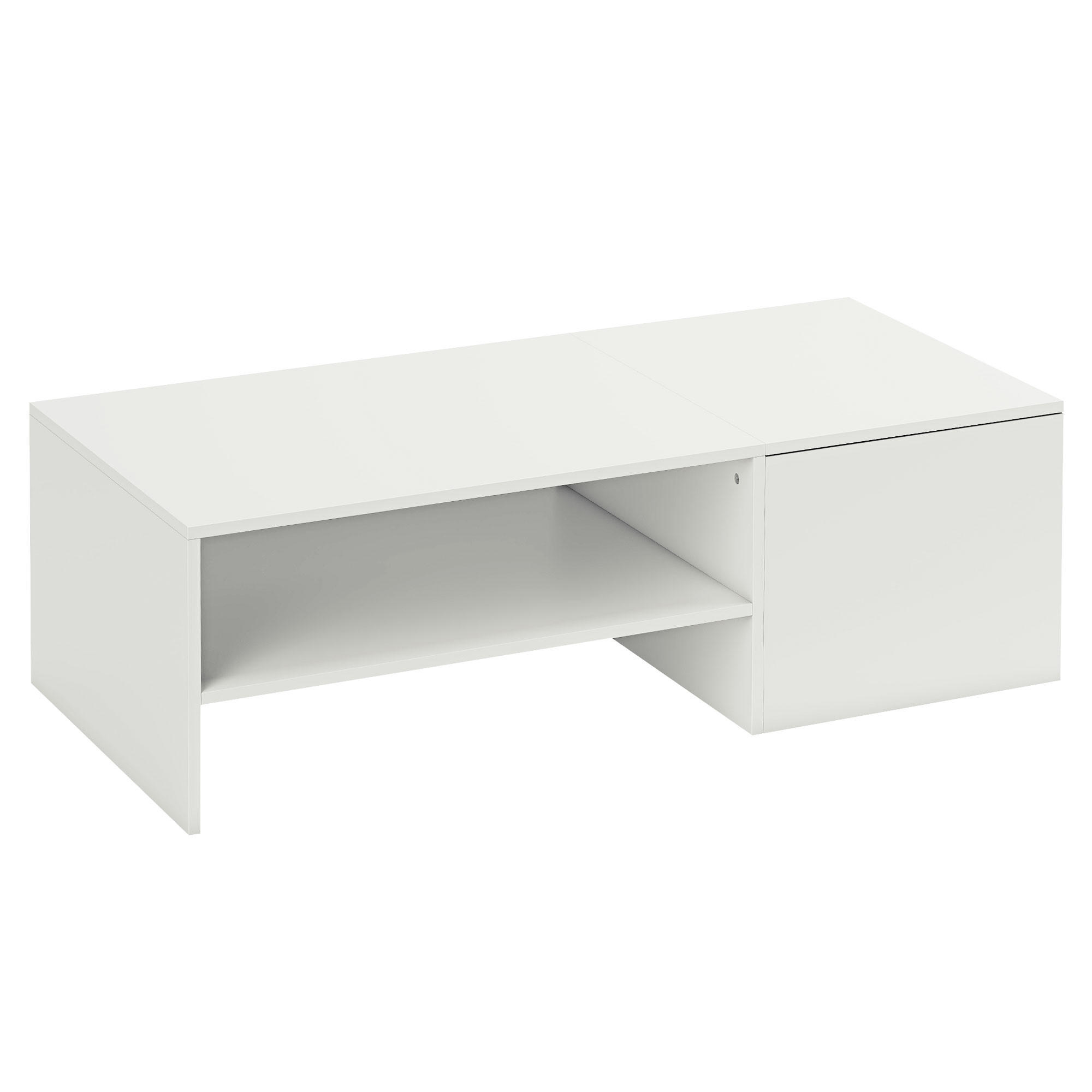 KAFFEETISCH Spanplatte Weiß - Weiß, Holzwerkstoff (110/52/36cm) - HOMCOM