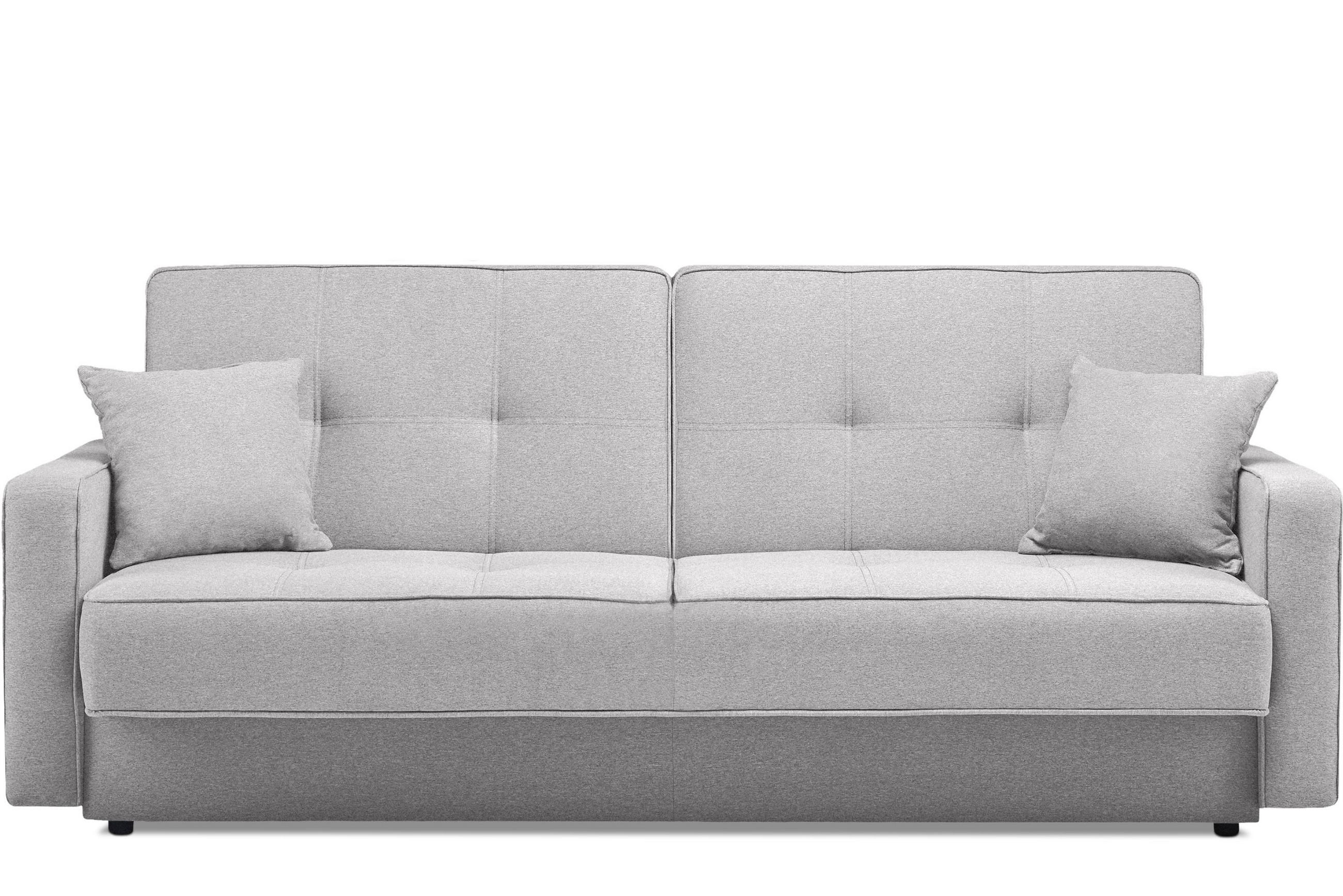 SCHLAFSOFA ORIO 3 Personen, Gewebe-Stoff, Grau - Grau, Textil (219/90/90cm) - KONSIMO®