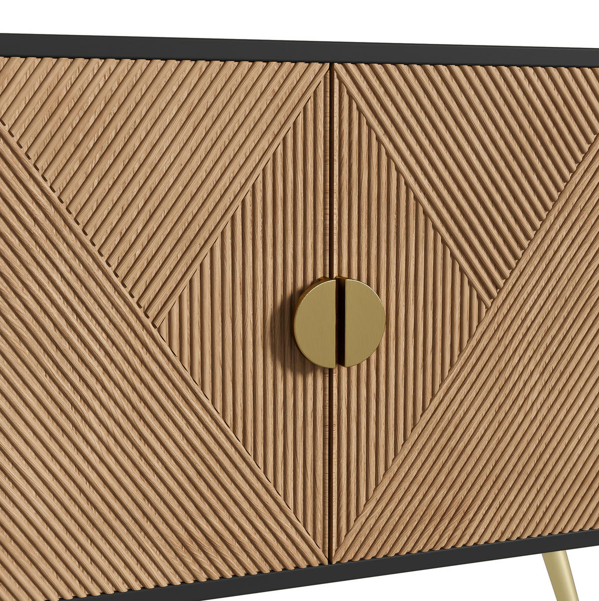 SIDEBOARD 160/40/75 cm Schwarz/Holzfarben aus MDF und Holzwerkstoff mit Soft-Close-Scharnieren - Schwarz, Holzwerkstoff (40/75/160cm) - OKMYHOME