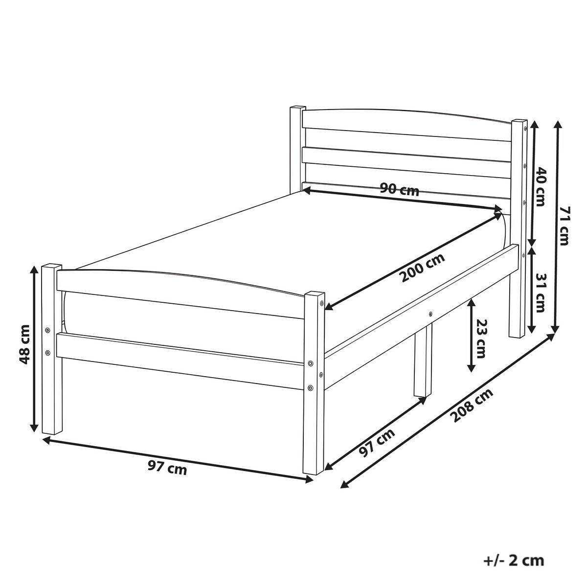 POSTEL s roštem 90/200 cm Borovicové dřevo Světle hnědá Echallon - hnědá/světle hnědá, dřevo (90/200cm) - Beliani