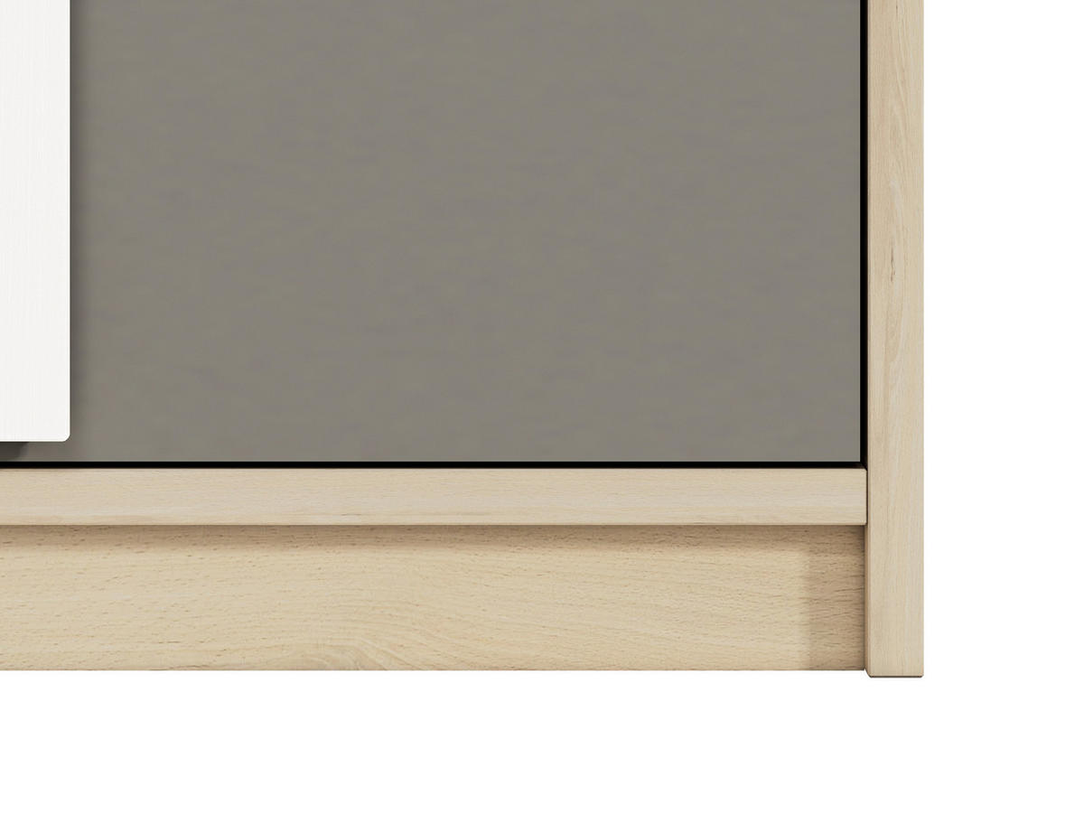 REGALSCHRANK Drop Fjord Buche / weiß / grau 80 / 40 / 199cm - Multicolor/Braun, Holz/Holzwerkstoff (80/199/40cm) - Feldmann-Wohnen
