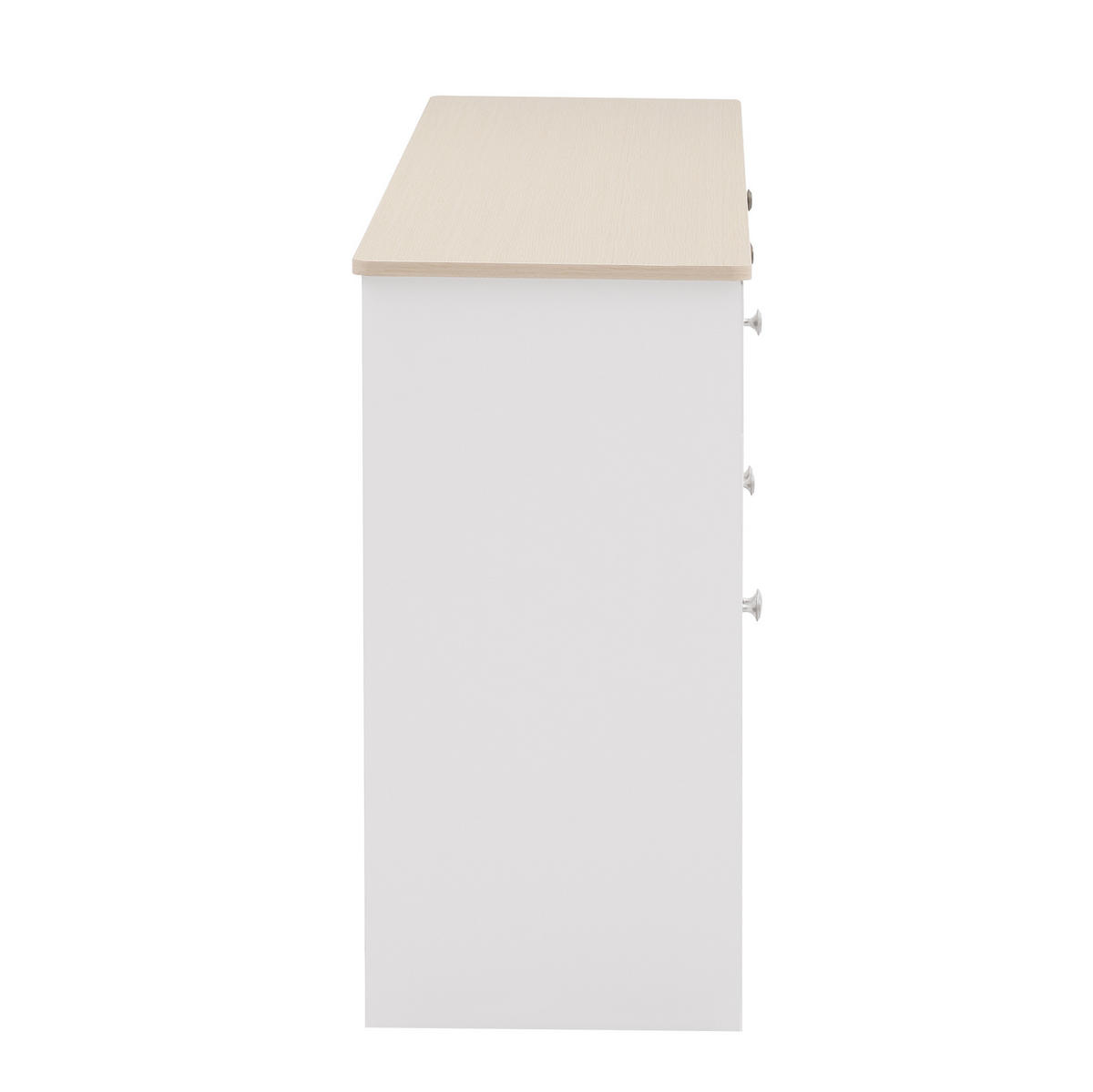 KOMMODE aus MDF 160x37x75cm in Weiß mit 3 Schubladen - Weiß, Holzwerkstoff (160/75/37cm) - Modfu