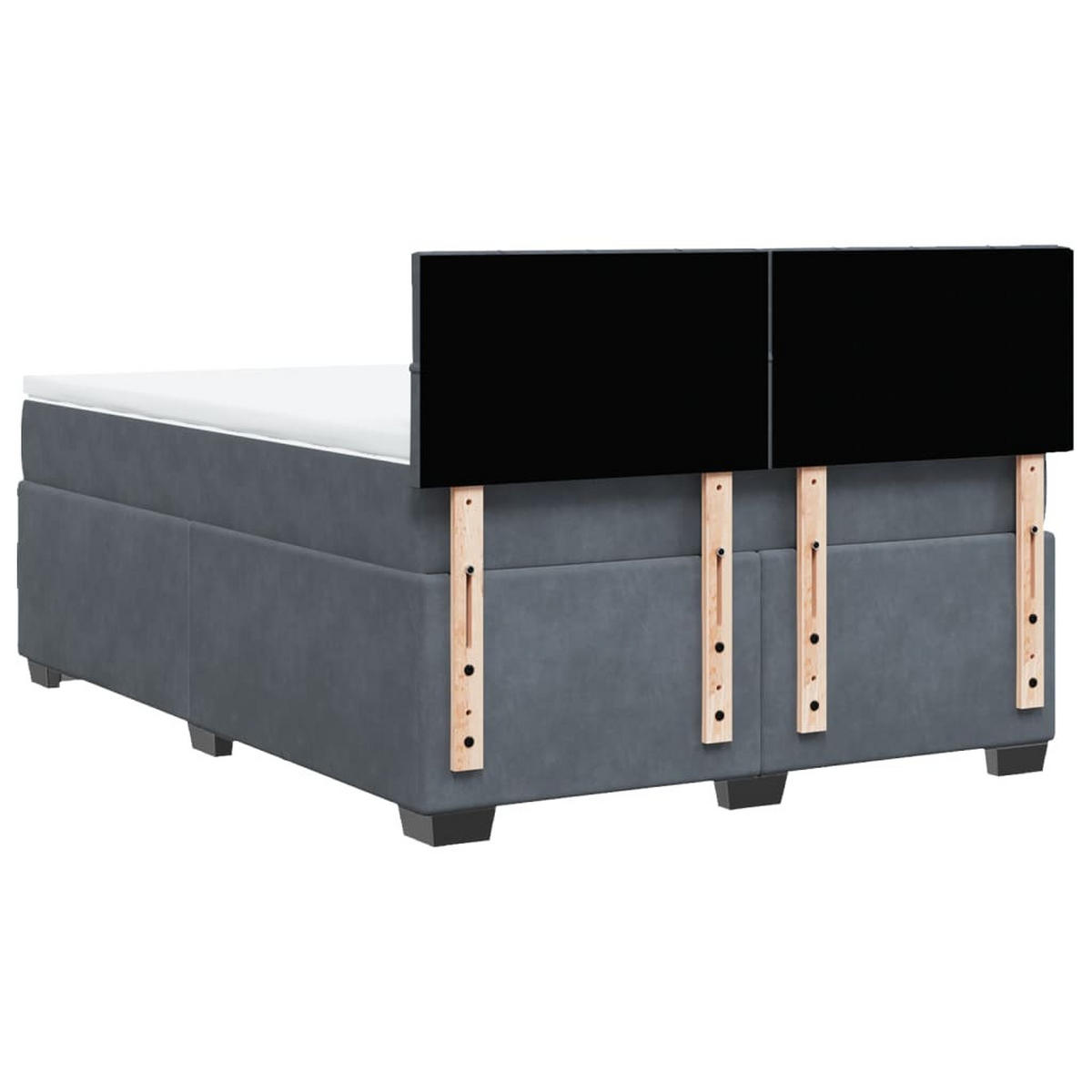 BOXSPRINGBETT Mit Matratze Dunkelgrau 160/200 Cm Samt - Grau, Textil (160/200cm) - vidaXL