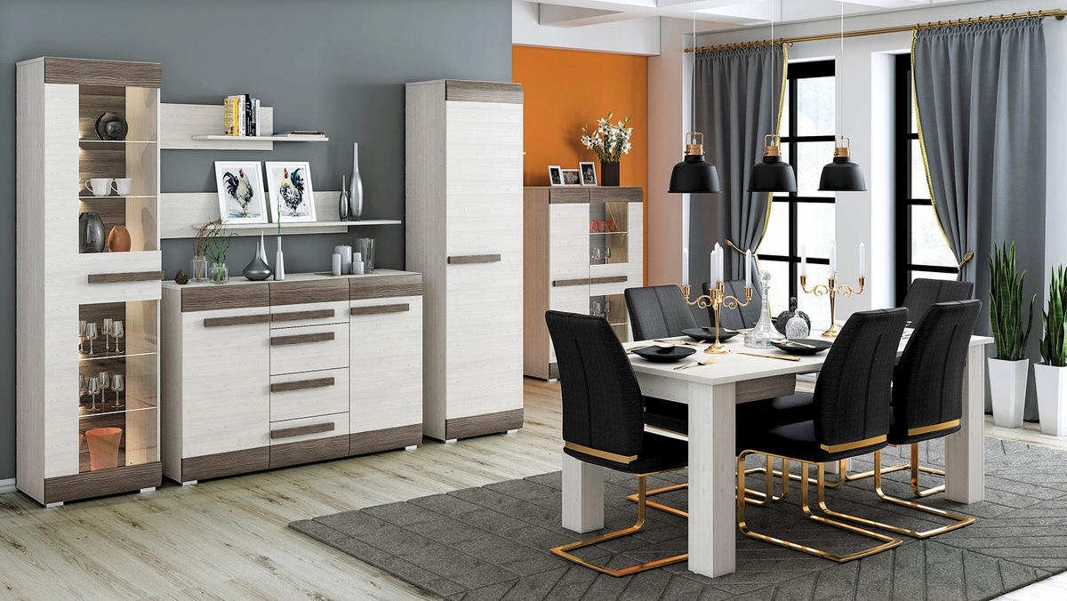 KLEIDERSCHRANK – 55 cm – Blanco – Grau / Eichefarben - Eichefarben/Grau, Holzwerkstoff (55/202/42cm) - hi-markt