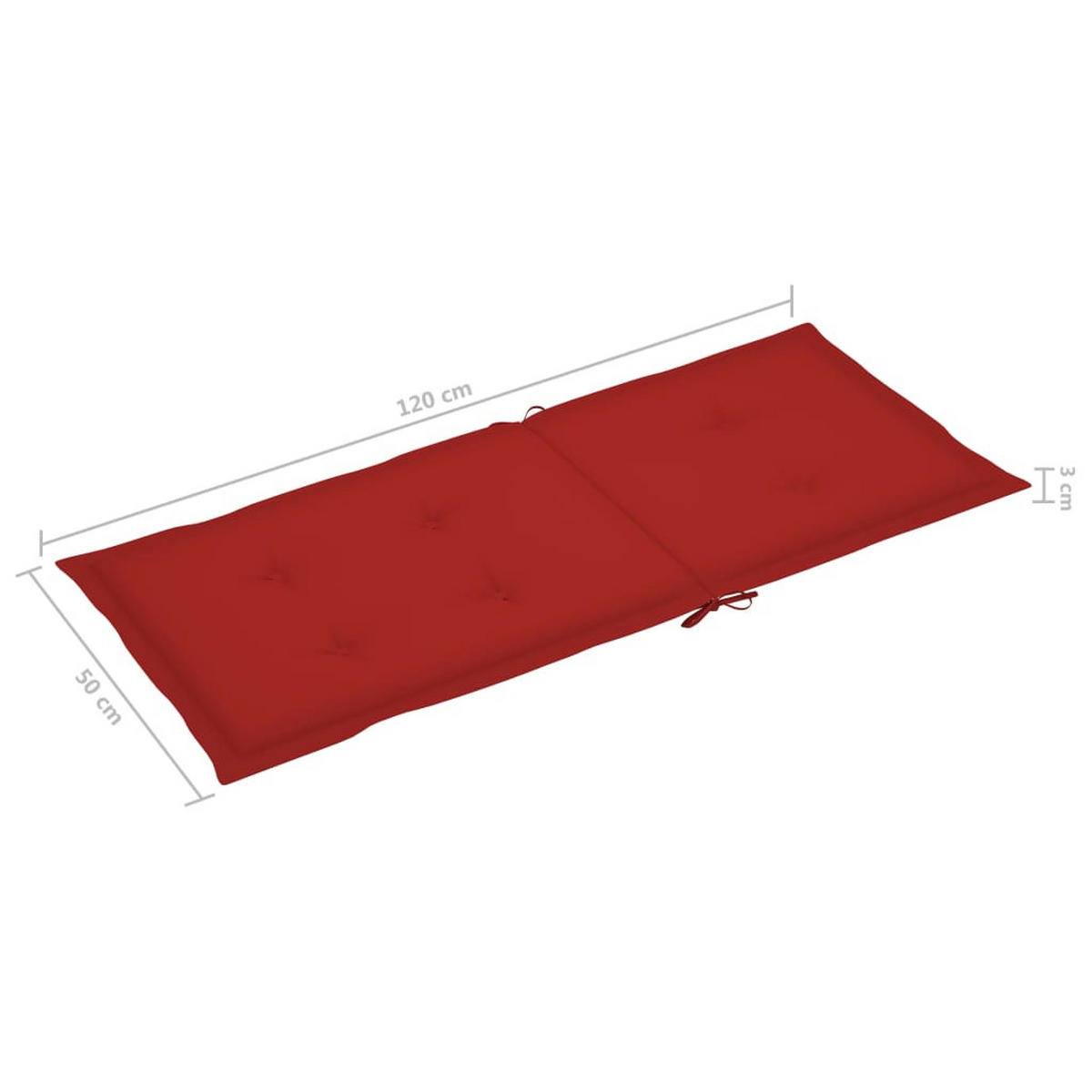 GARTEN-LIEGESTÜHLE 2er Set Mit Kissen Akazie Massivholz - Rot, Holz (57/111/69cm) - vidaXL