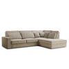 ECKSOFA Kirou Beige Chenille-Stoff - Rechts Seite - Beige/Schwarz, Holz/Holzwerkstoff (311/225cm) - Maison de Reve