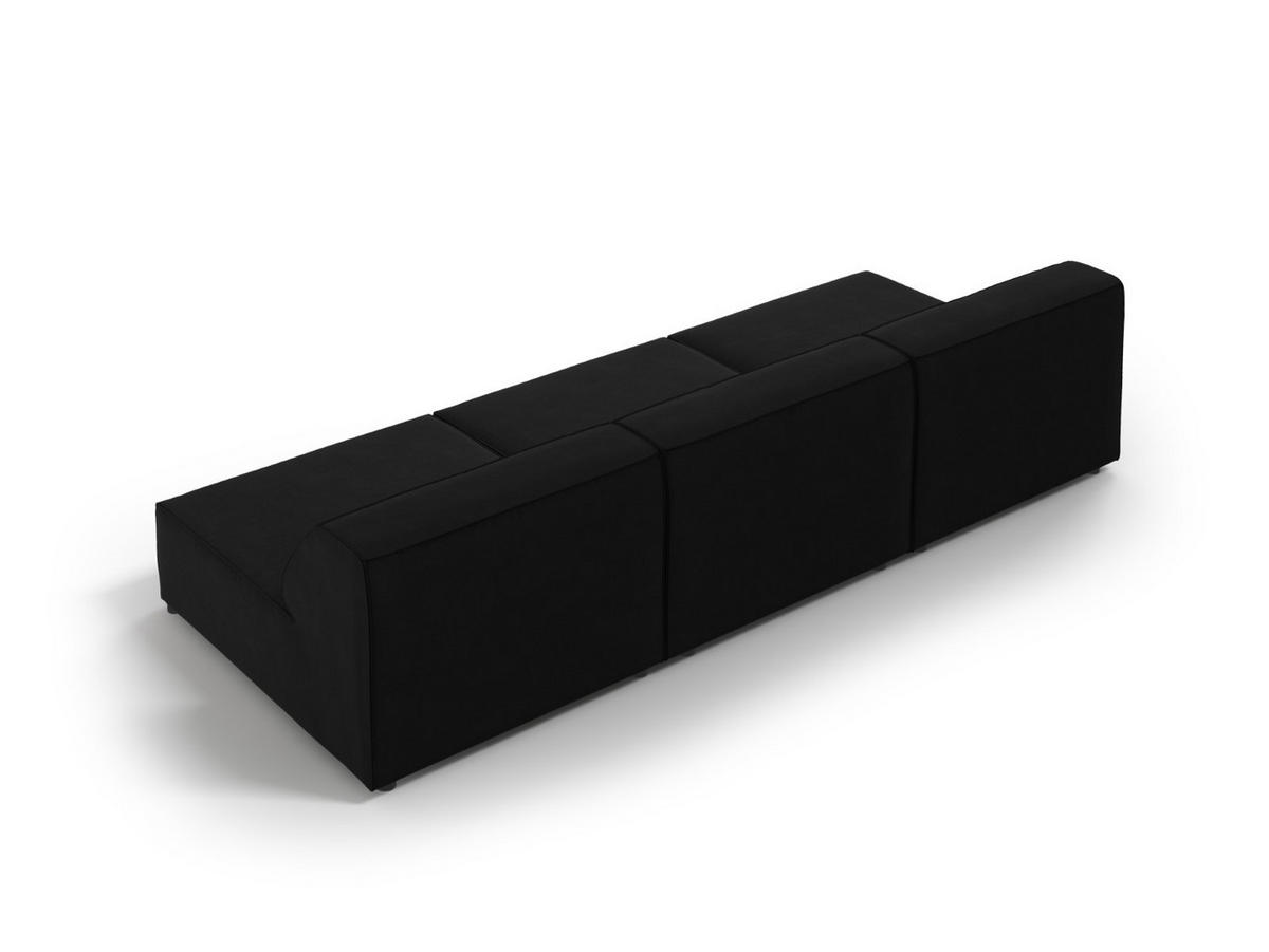 SOFA Jodie aus Samt schwarz 3 Sitzplätze - Schwarz, Textil (240/70/102cm) - Micadoni