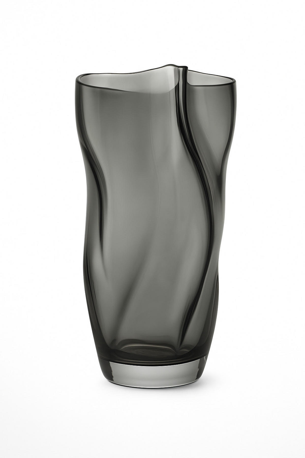 VASE Serenite Grau 15x13xh28 cm Glas - Grau, Glas (28cm) - Mondex