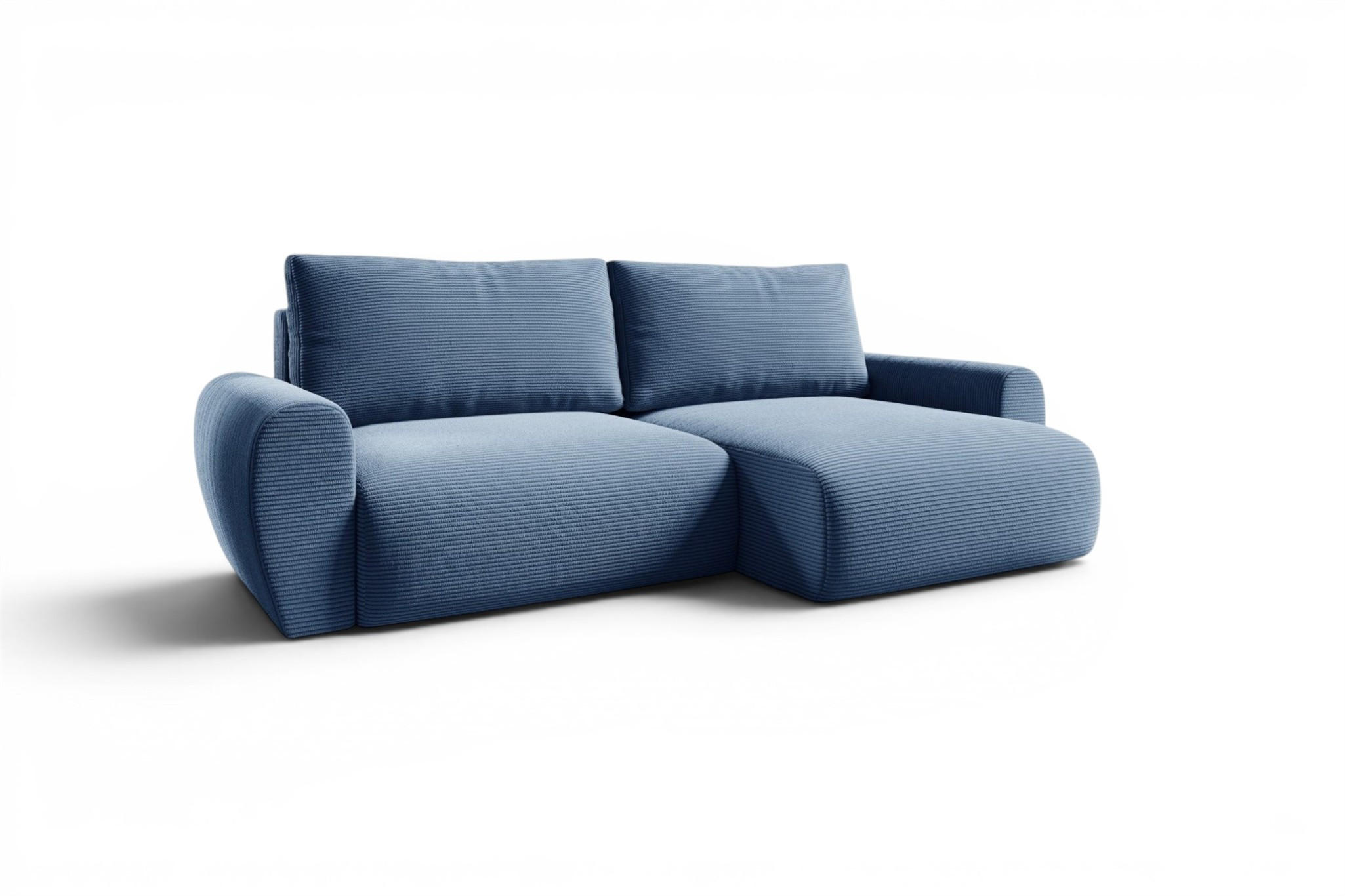 ECKSOFA Galan Mit Schlaffunktion - Blau, Holzwerkstoff/Textil (153/253cm) - Fun Möbel