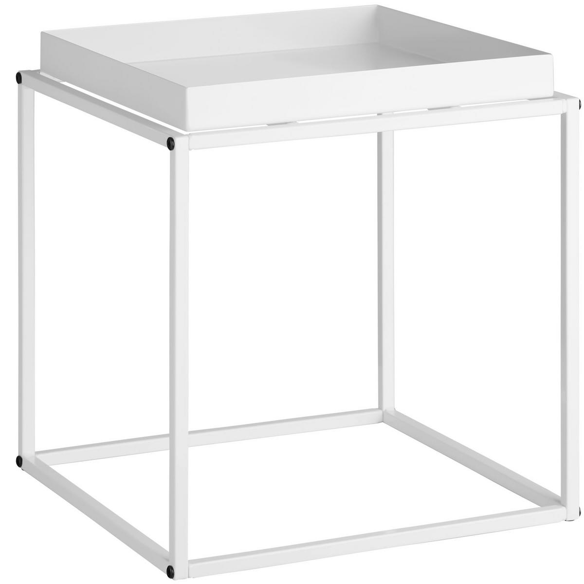 BEISTELLTISCH Cambridge,40 x 40 x 44 cm,weiß - Weiß, Metall (40/40/44cm) - tectake