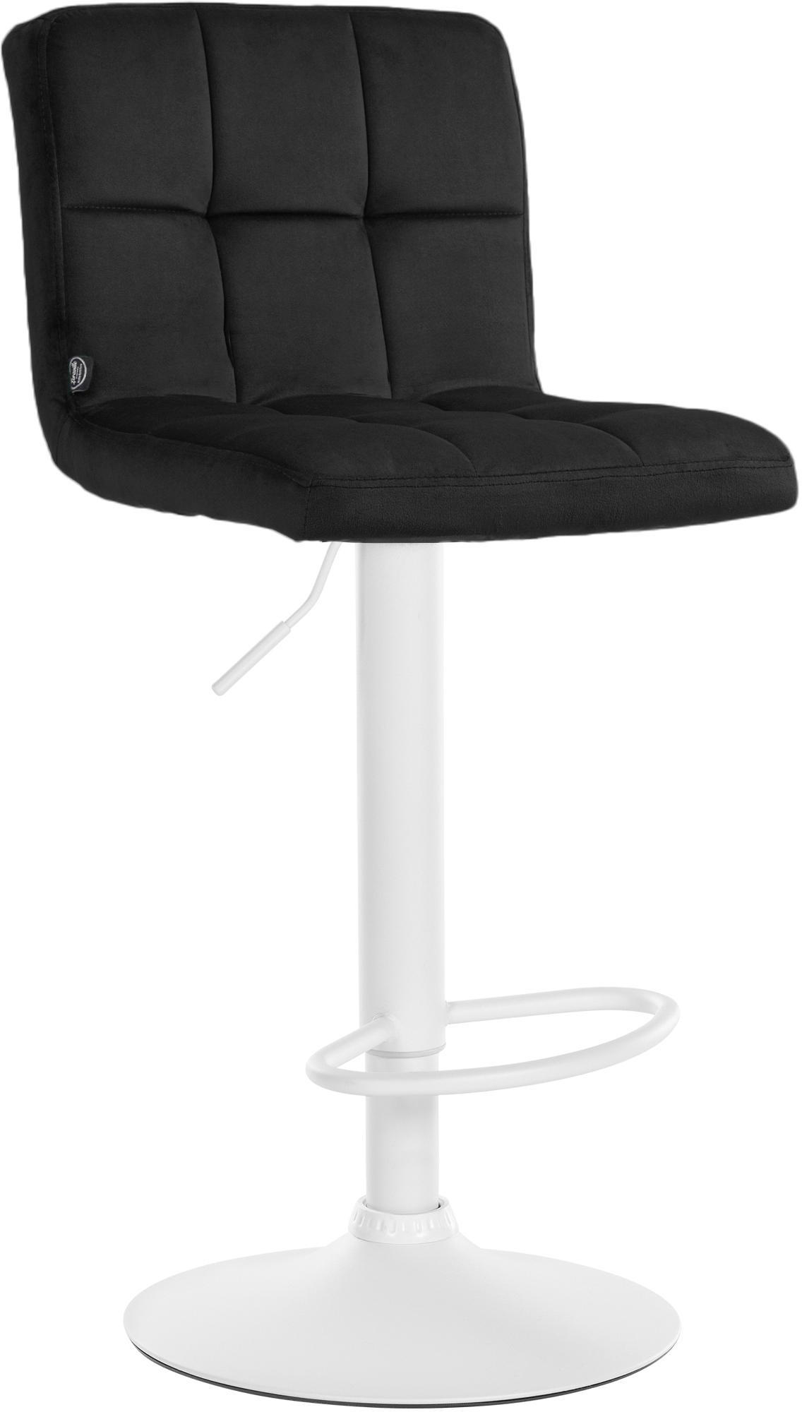 BARHOCKER Samt schwarz - Schwarz/Weiß, Textil/Metall (46/94/47cm) - CLP