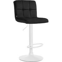 BARHOCKER Samt schwarz - Schwarz/Weiß, Textil/Metall (46/94/47cm) - CLP