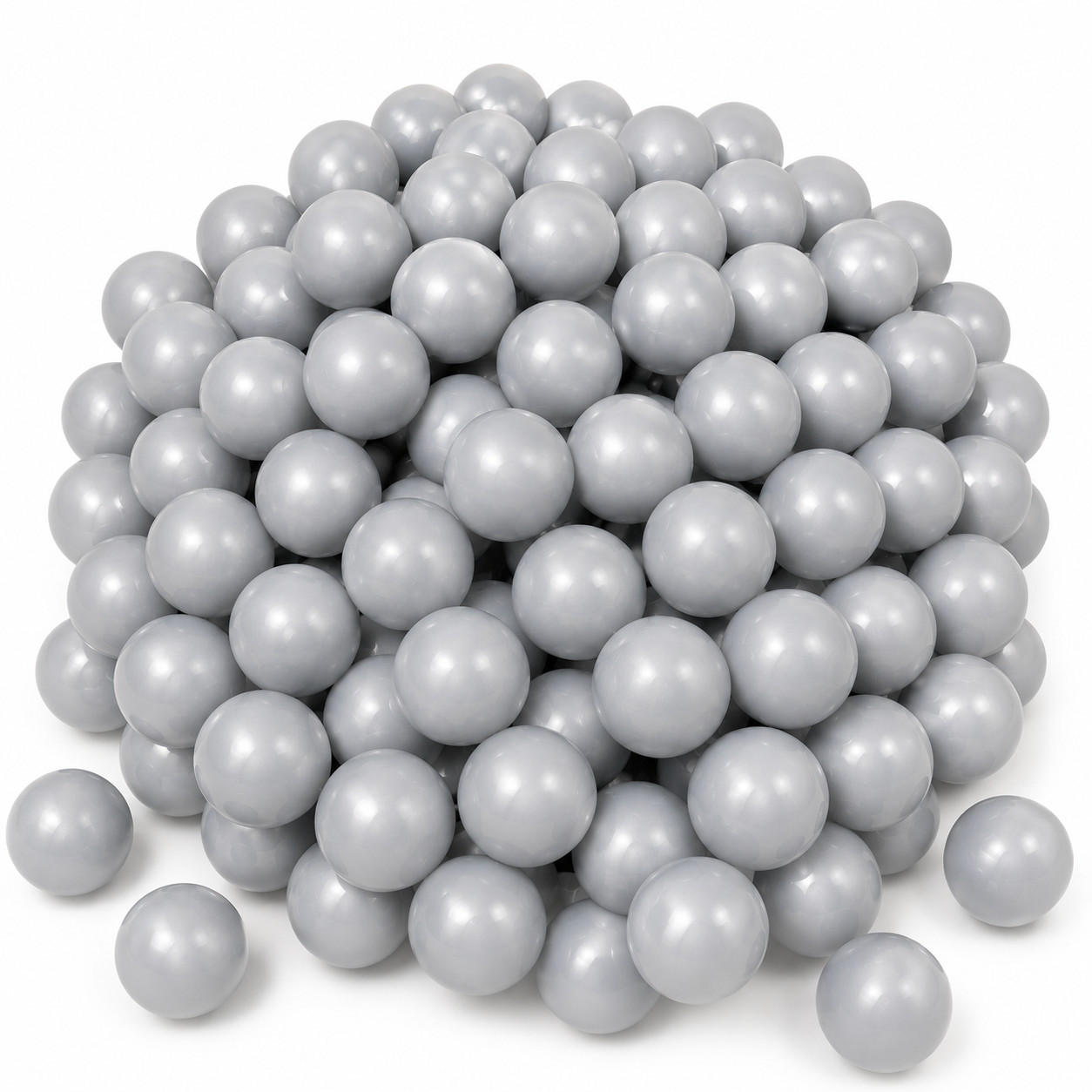 BÄLLEBAD-BÄLLE 50 Stück, Siber/Grau, 5.5 cm - Silberfarben, Kunststoff (5.5/5.5/5.5cm) - Littletom