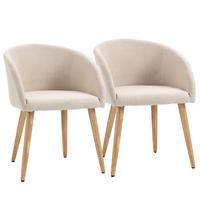 ESSSTUHL 2er-Set mit Polsterung 55 x 56 x 74 cm Beige - Beige, Metall (55/74/56cm) - Meubliv