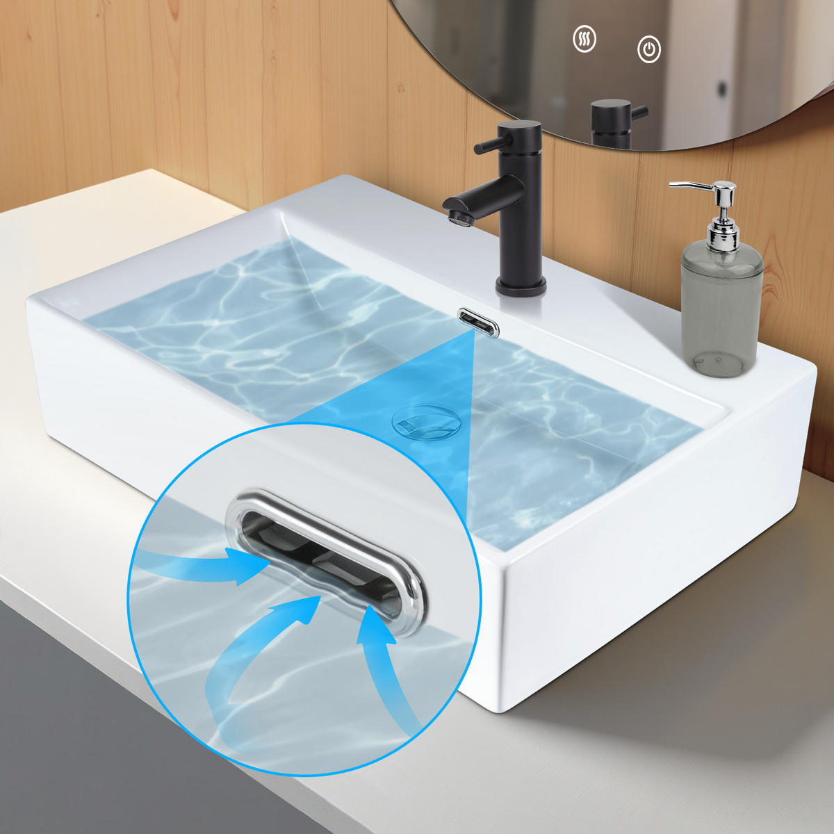 WASCHBECKEN Weiß 33/14.5/41 - Weiß, Keramik (33/14.5/41cm) - ZMH