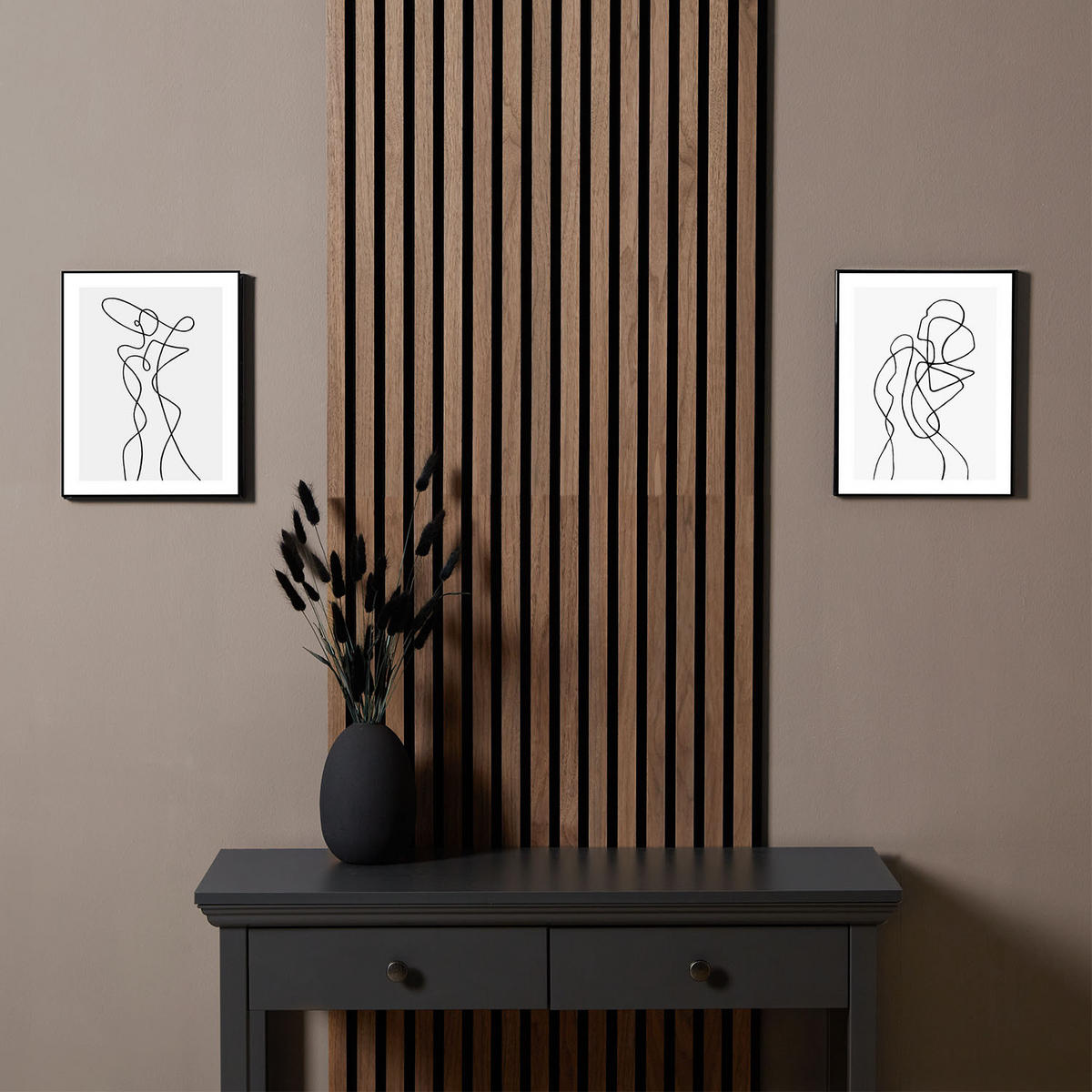 AKUSTIKPANEEL 60/120 cm 4 er-Set Braun - Braun, Holz (60/120/2cm) - Homestyle4u