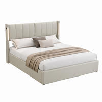 POLSTERBETT mit LED und USB 140x190 cm PU Grau - Grau, Metall (140/190cm) - Meubliv