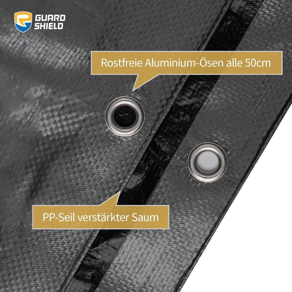 ABDECKPLANE 3 x 3 m Grau/Schwarz Wasserdicht 120g/m² - Grau, Kunststoff (30/25/3.6cm)