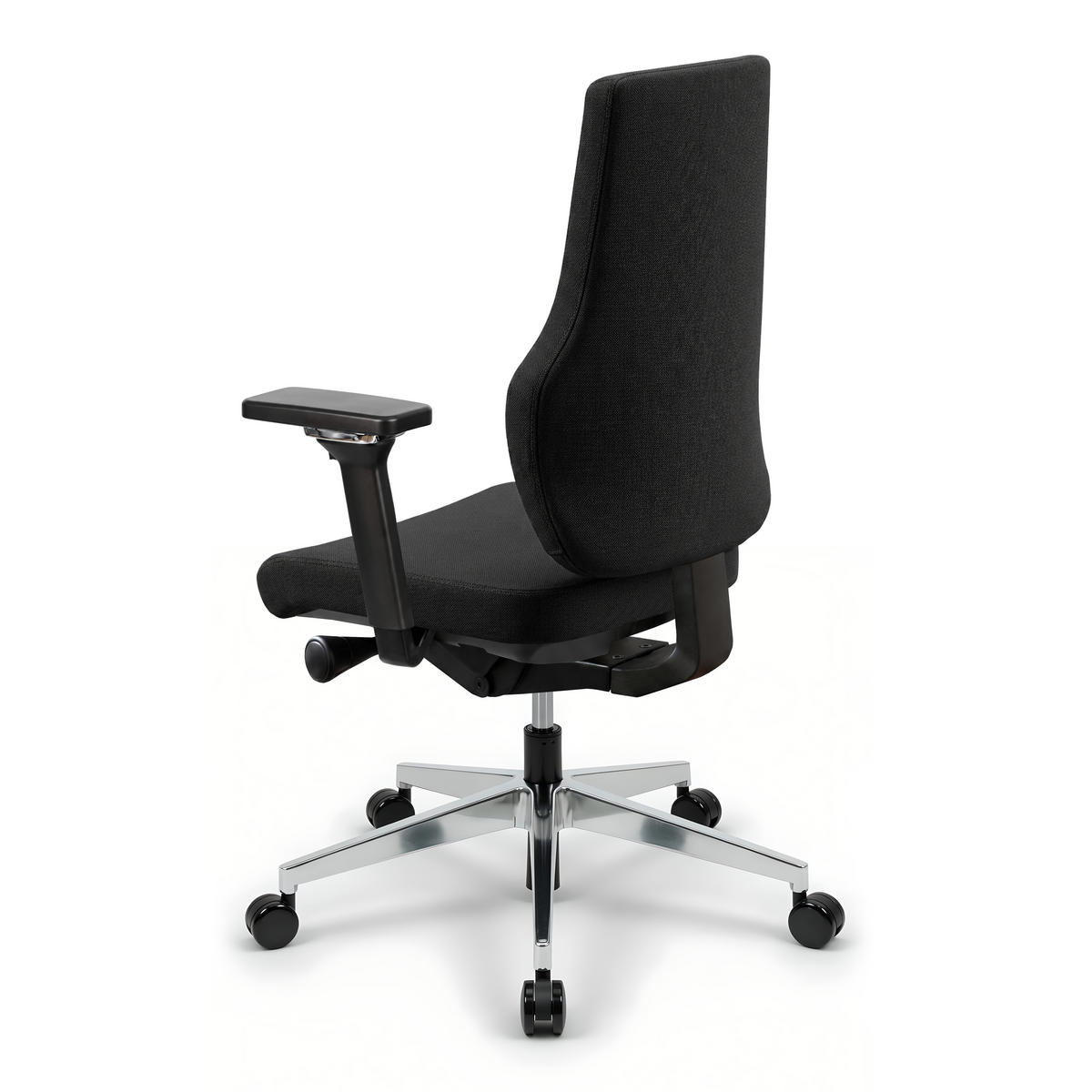 BÜROSTUHL Naros Stoff/Mesh Schwarz - ergonomisch, 150 kg belastbar, Sitzhöhe 48-60cm - Schwarz, Kunststoff/Textil (65/106/67cm) - Versee