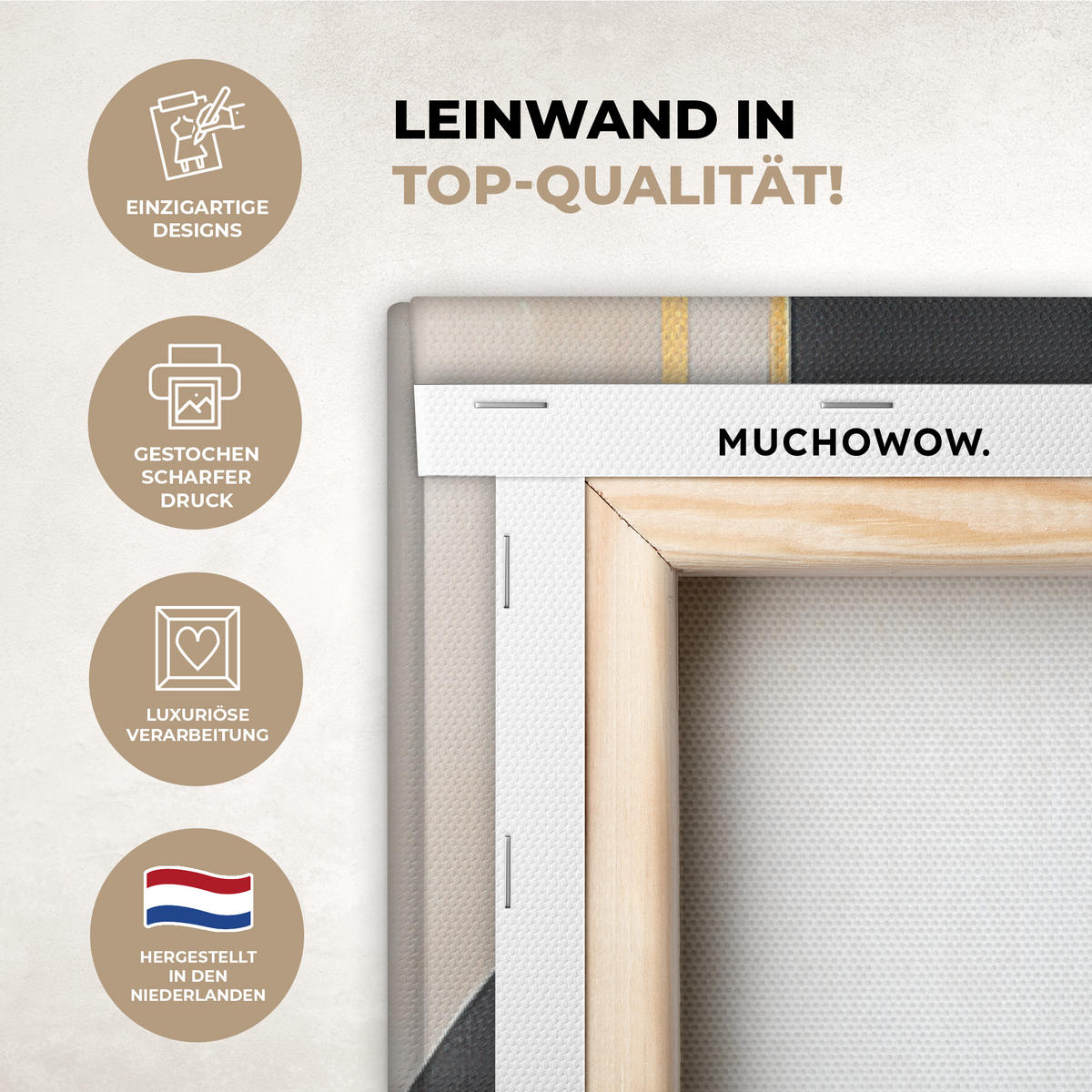 LEINWANDBILD Abstrakt - Gold - Silber - Formen - Ästhetisch - Modern 90x140 cm - Goldfarben, Textil (90/140cm) - MuchoWow