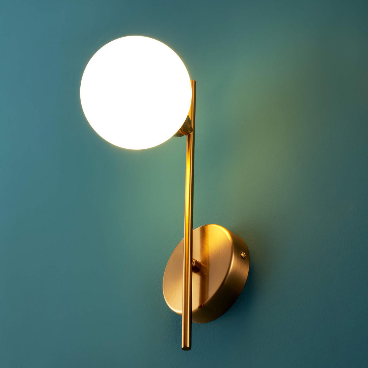 WANDLEUCHTE Neira, Weiß und Gold, 35cm - Goldfarben, Glas (12/35/18cm) - KOSILUM