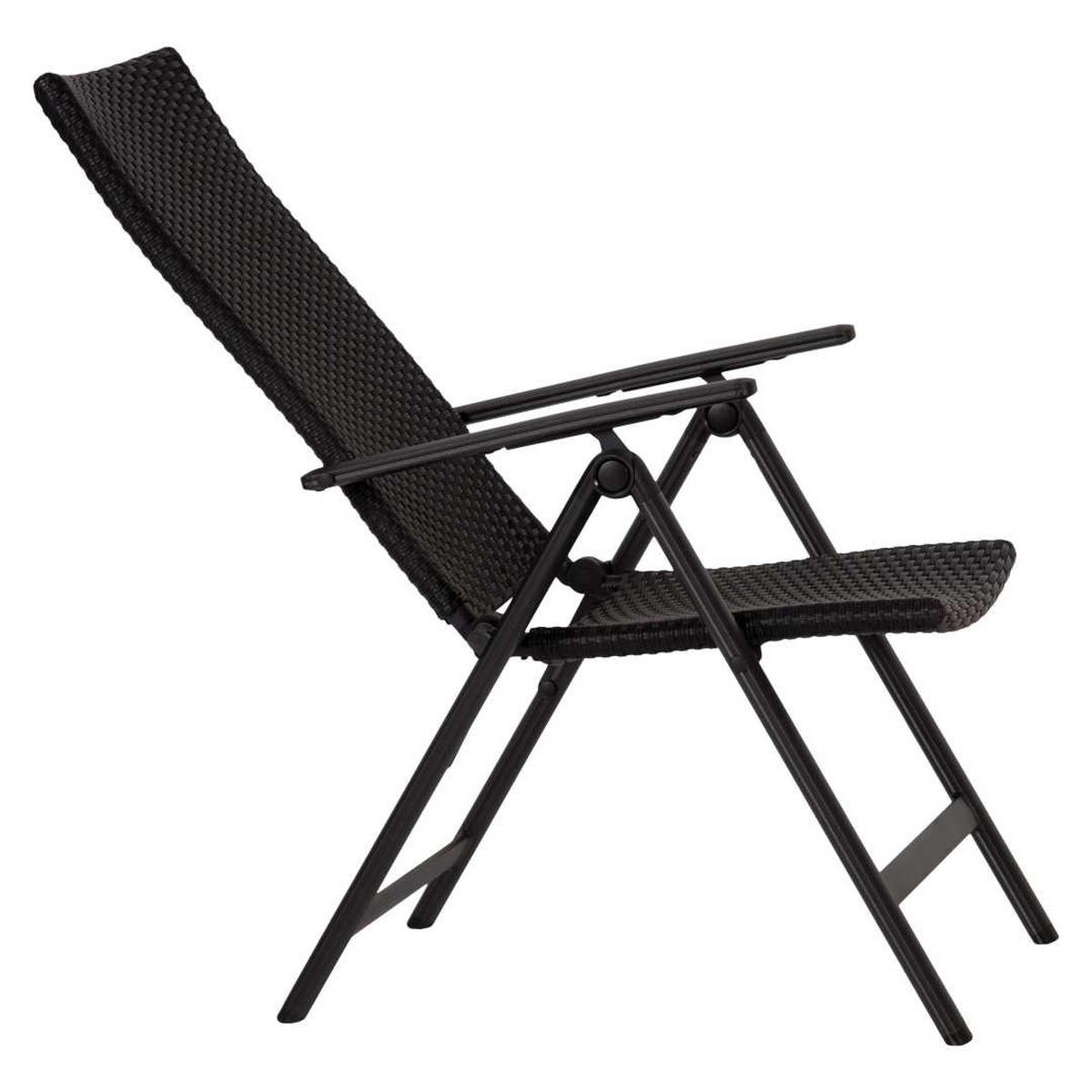 GARTENSTUHL, Lise, Stühle Schwarz, Rattan, 59 x 75 x 108 cm, 2-teilig - Schwarz, Naturmaterialien (59/108/75cm) - ebuy24