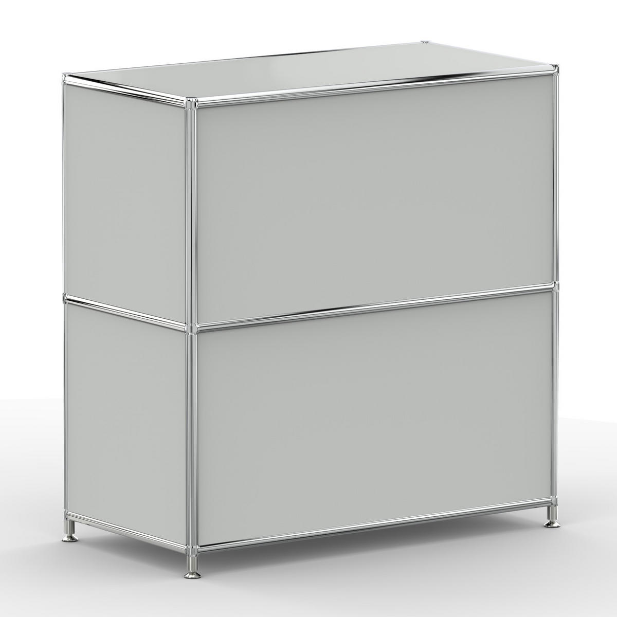 AKTENSCHRANK, 2 Schubladen & Schloss, Breite 77 cm, Lichtgrau - Chromfarben/Silberfarben, Metall (40/80.5/77.2cm) - Versee