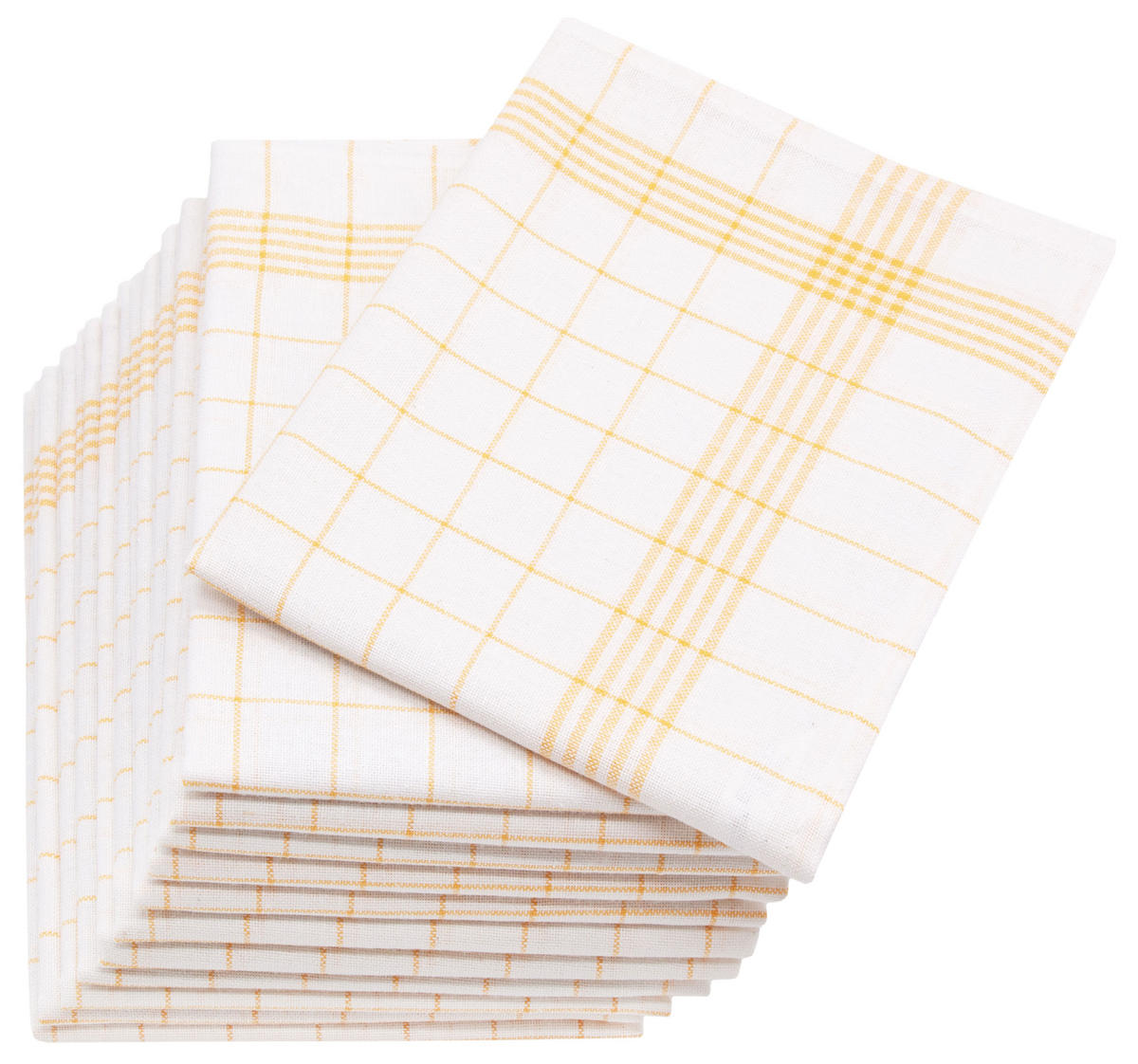 GESCHIRRTÜCHER, 12er-Set, 60x80 cm, 55% Baumwolle, 45% Leinen, Gelb - Gelb, Textil (60/80cm) - Zollner