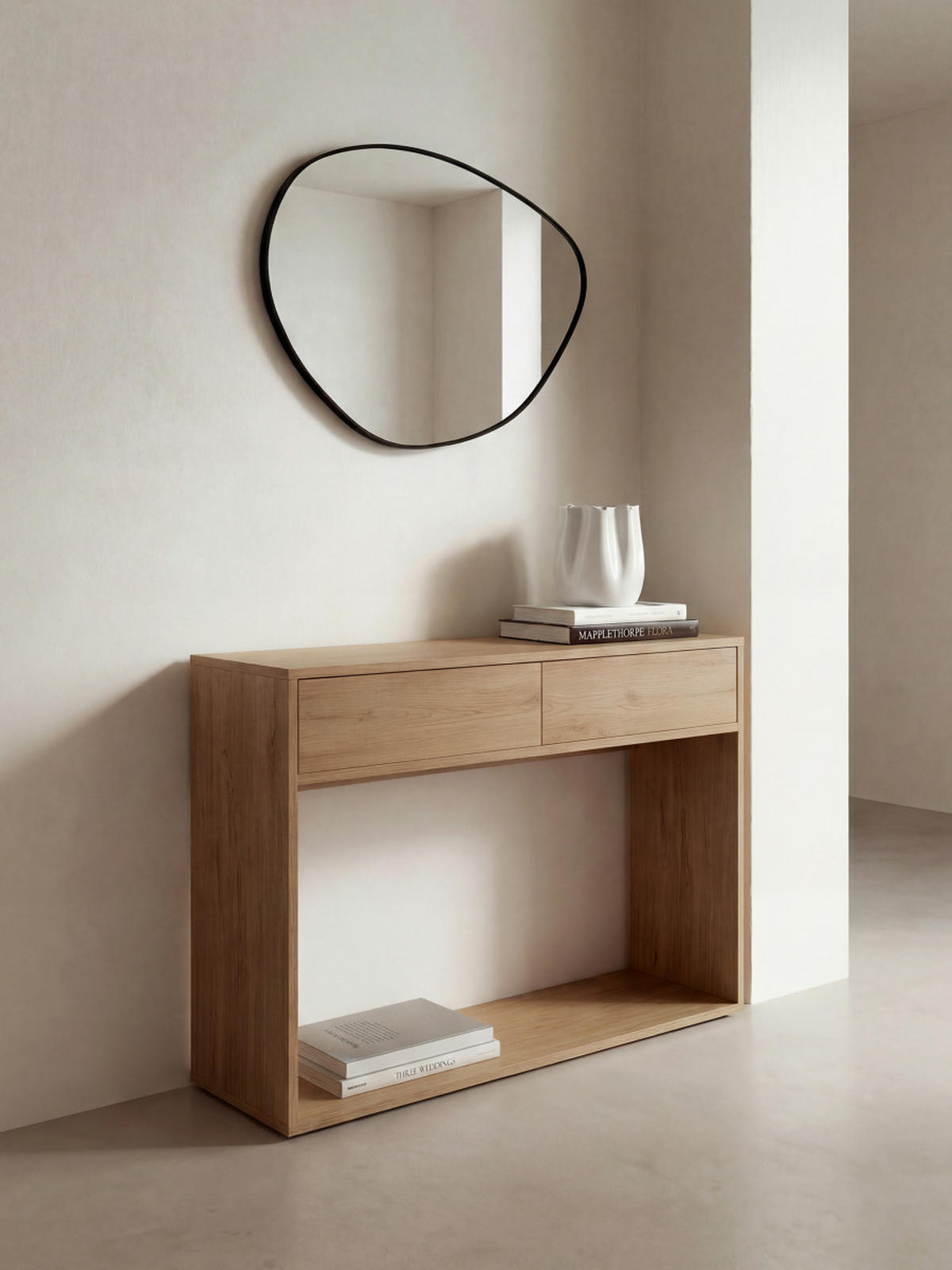 KONSOLE Hegas Natur 110 cm x 81 cm - Braun, Holzwerkstoff (110/81/25cm) - Kenay Home