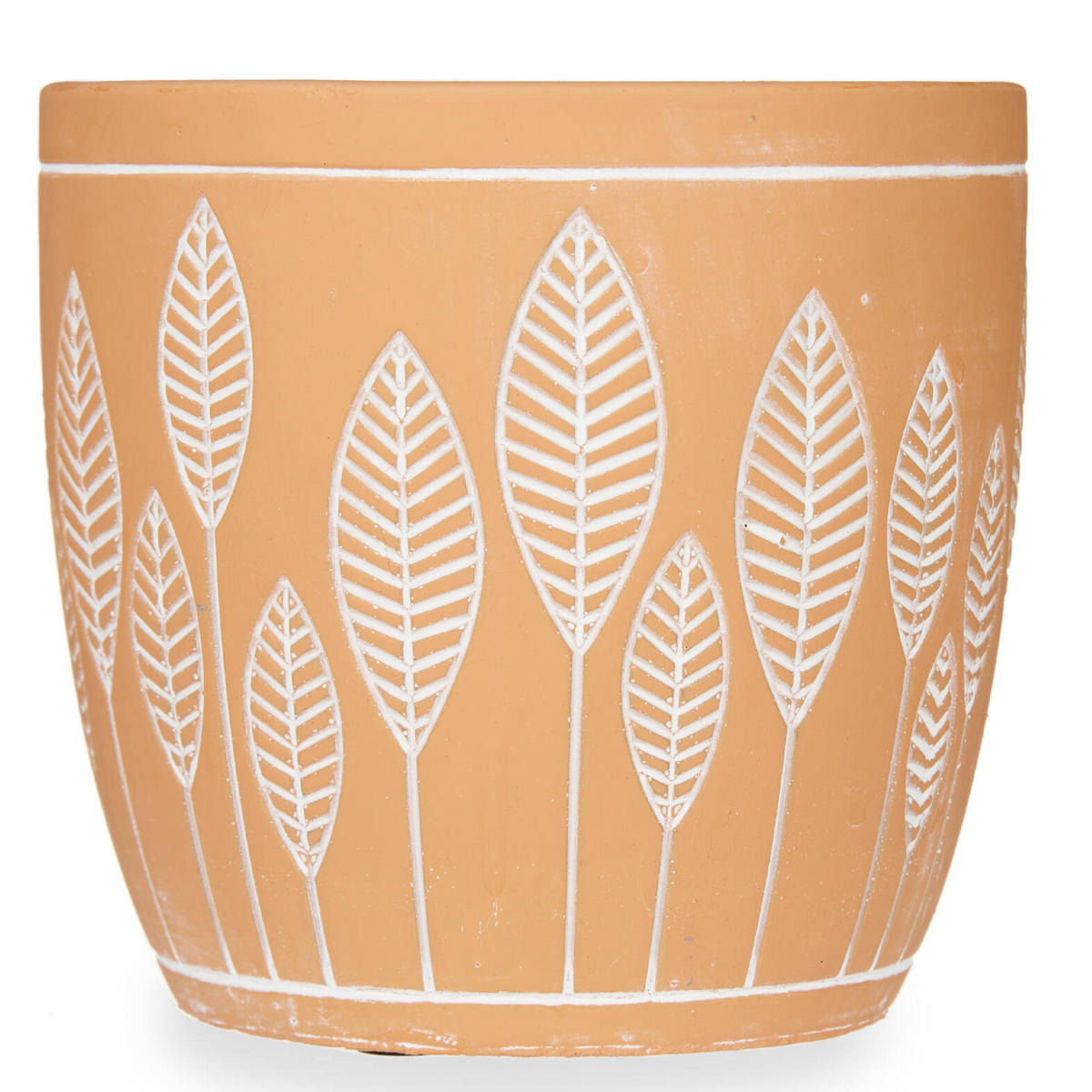 BLUMENTOPF Terrakotta Leaves - Braun, Stein (13.5/13cm)