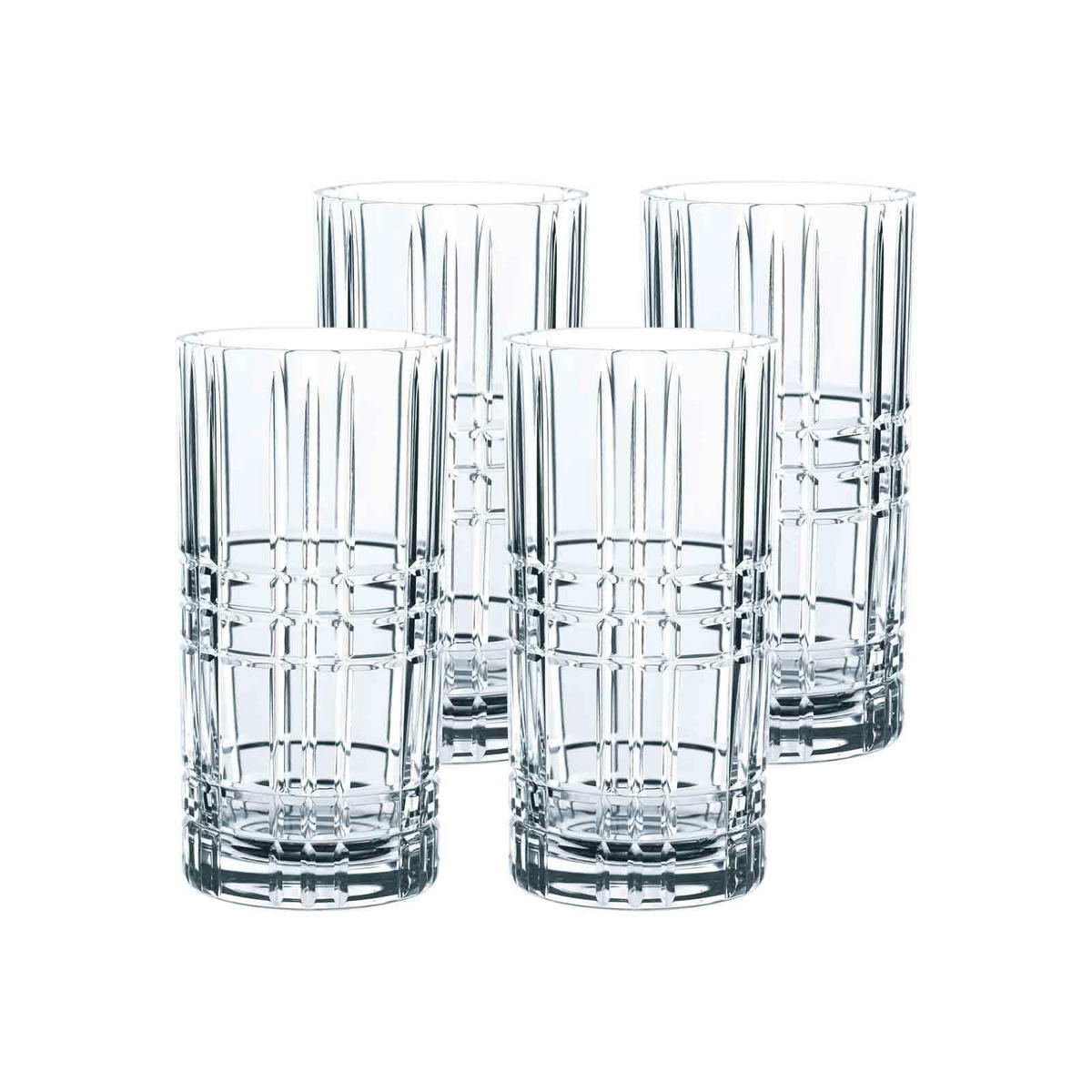 LONGDRINKGLÄSER Square transparent 445 ml 4er Set - Transparent, Glas (0.445L) - Nachtmann