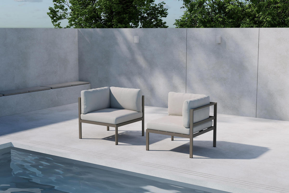 LOUNGESESSEL COPACABANA Braun 74x74x65 cm - Braun, Metall (74/65/74cm) - FURNLUX