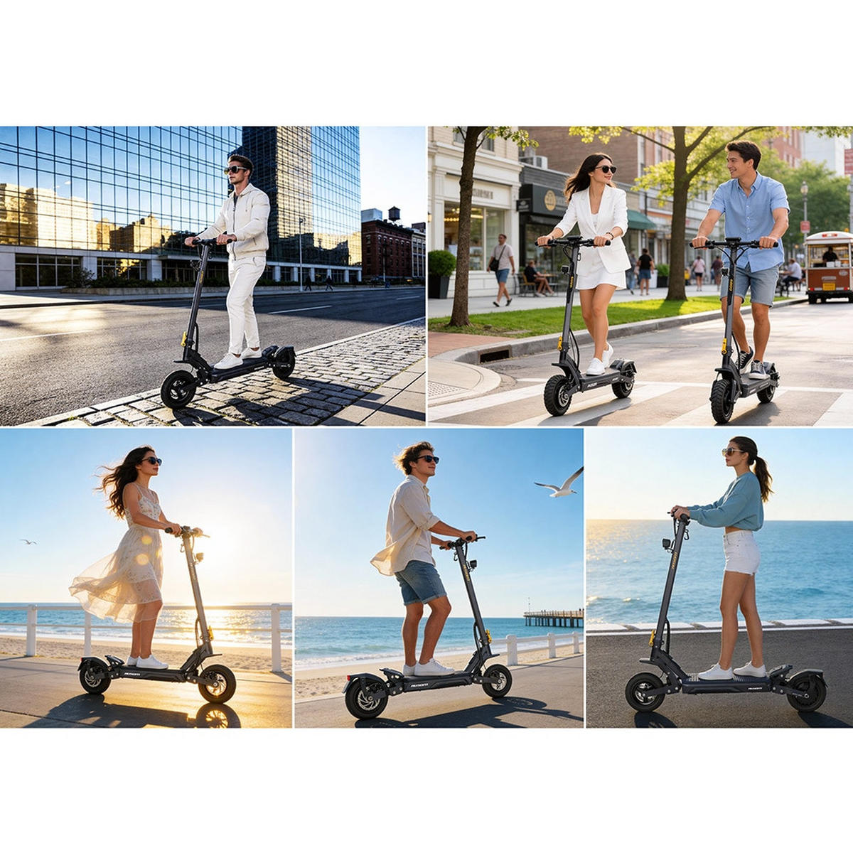 E-SCOOTER Ausom Gosoul 2 Pro 1400W Elektroroller 20km/h 90km Reichweite NFC Federung 10 Zoll Tubeless Reifen - Dunkelgrau, Metall (57cm) - Ausom
