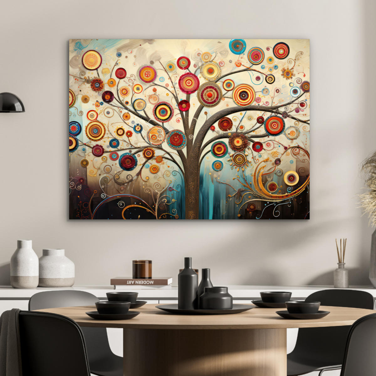 KOVOVÝ OBRAZ Strom - Strom života - Farba 80x60 cm - hnedá, kov (80/60cm) - MuchoWow