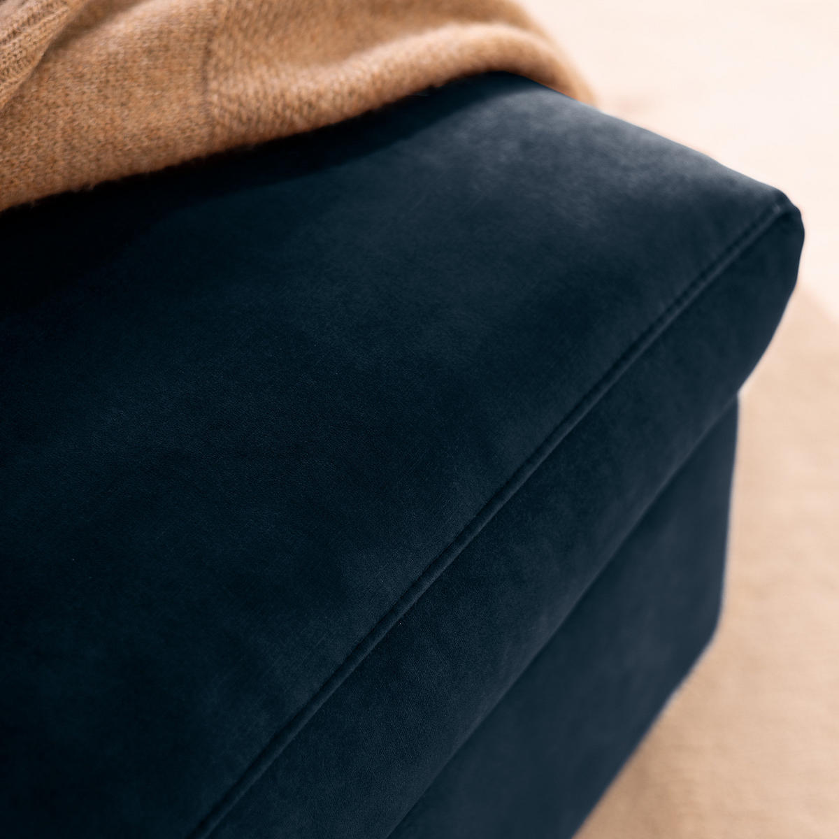 POLSTERHOCKER - Blau/Schwarz, Kunststoff/Textil (131/44/61cm) - home24