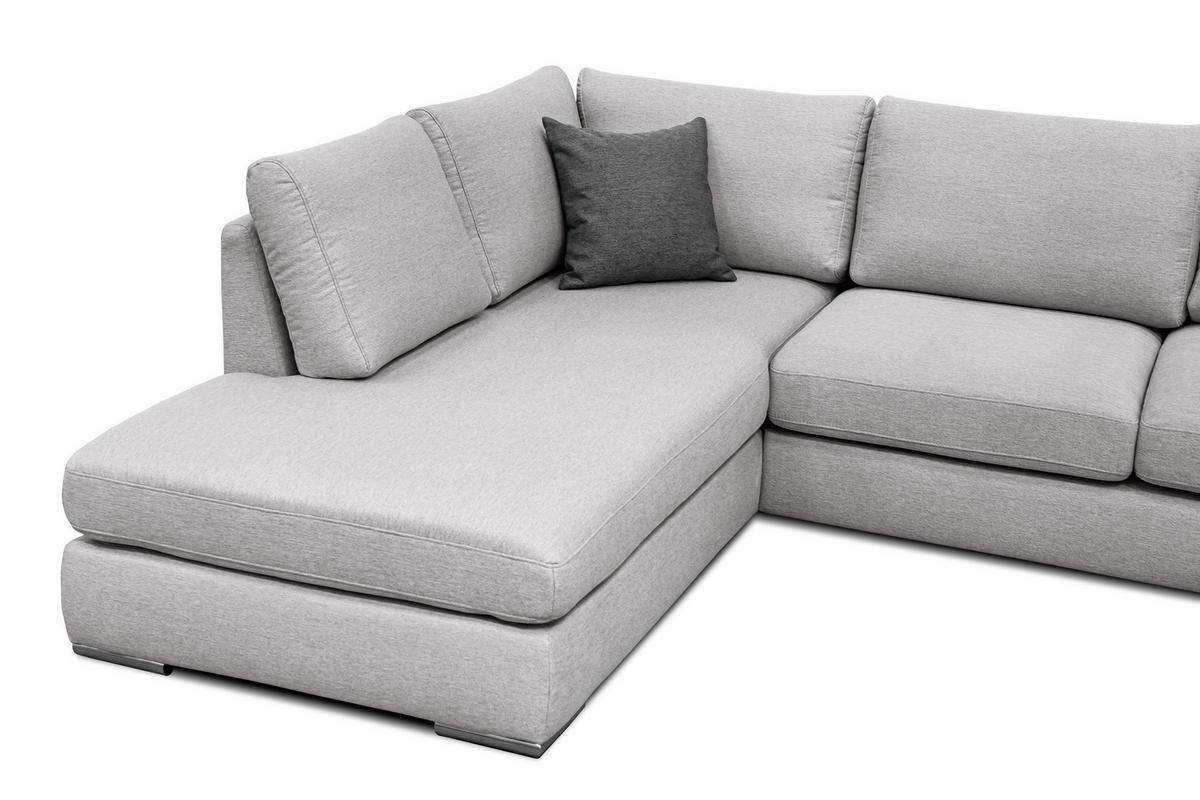 ECKSOFA OTTO 5-Sitzer, hellgrau - Hellgrau, Holzwerkstoff/Textil (219/279cm) - Courtois Laville