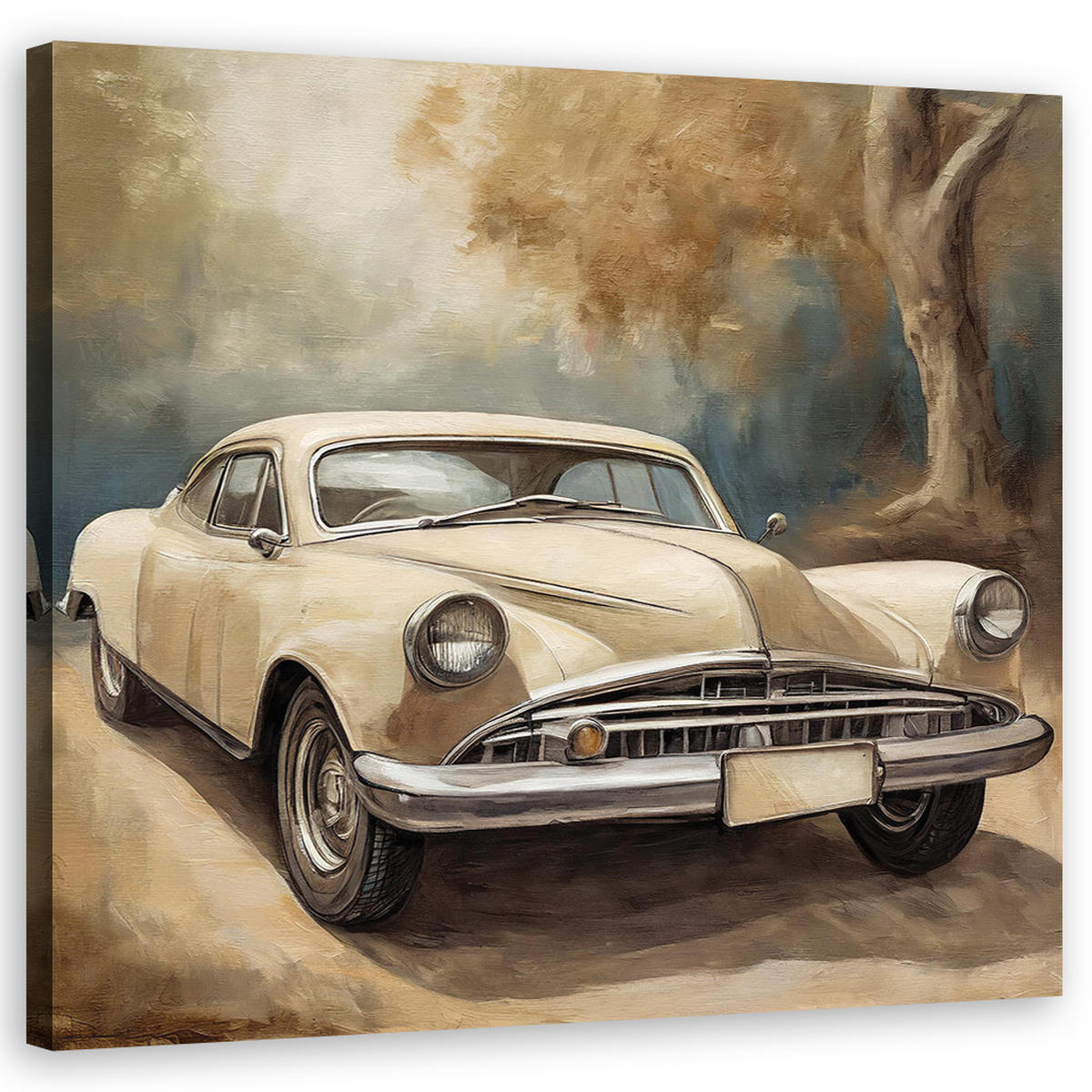 WANDBILD klassisches auto vintage - Beige, Textil (50/50cm) - Feeby