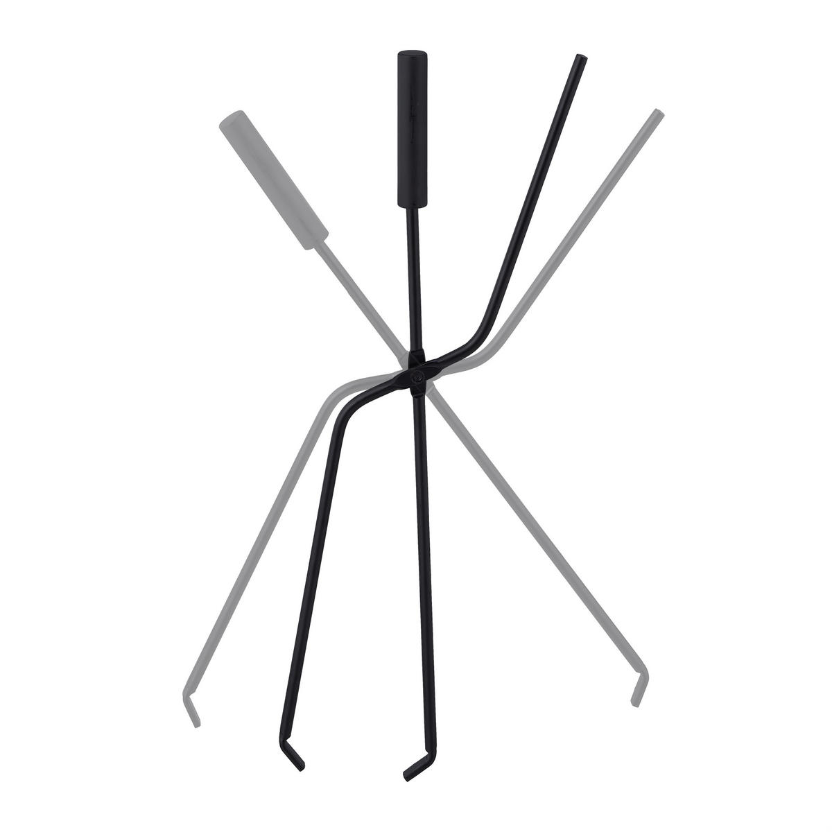 5-TLG.KAMINBESTECK-SET - Schwarz, Metall (22.5/60/16cm) - Relaxdays