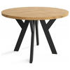 ESSZIMMERTISCH LOFT O, Tisch Durchmesser: 90 cm, Wohnzimmertisch Farbe: LANCELOT, mit Holzbeinen in Farbe Schwarz - Hellbraun/Schwarz, Holzwerkstoff (90/90/76cm) - Sepro Meble