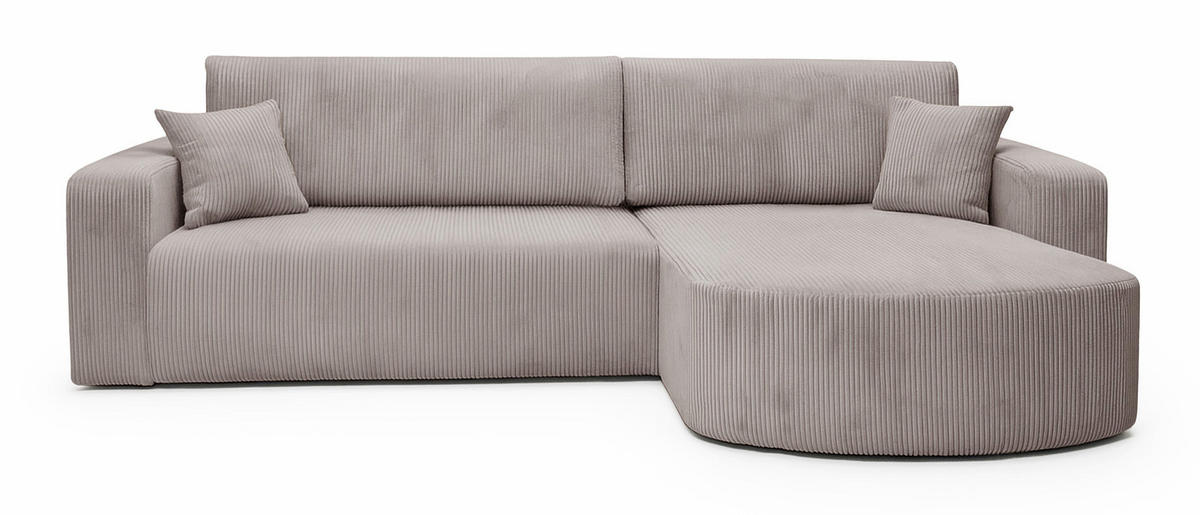 ECKSOFA TEEO Cord Beige 170 cm L-Form beidseitig - Beige/Schwarz, Kunststoff/Textil (170/275cm) - Homebook