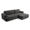ECKSOFA VASTO Grau Geflochtener Stoff mit Schlaffunktion - Grau, Holz (261/152cm) - MASSENO
