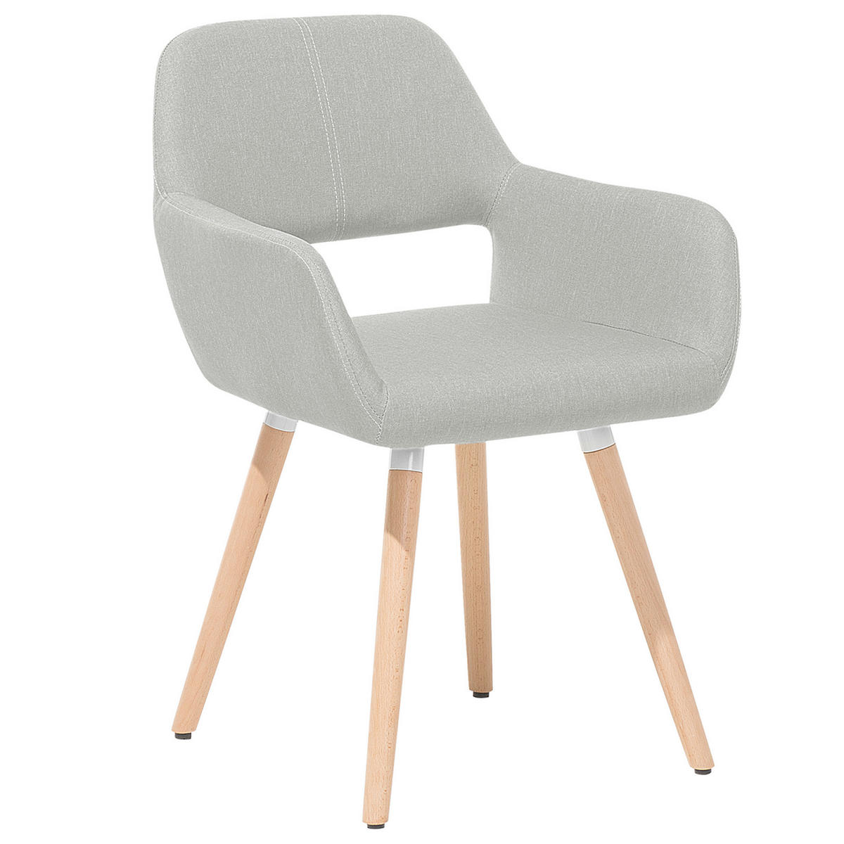 ESSZIMMERSTUHL 2er-Set Polsterbezug Grau Chicago - Grau, Holz/Textil (56/81/56cm) - Beliani