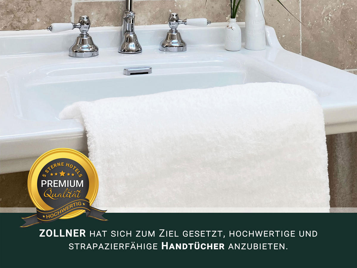 HANDTÜCHER, 10er-Set, 50x100 cm, 100% Baumwolle, Weiß - Weiß, Textil (50/100cm) - Zollner